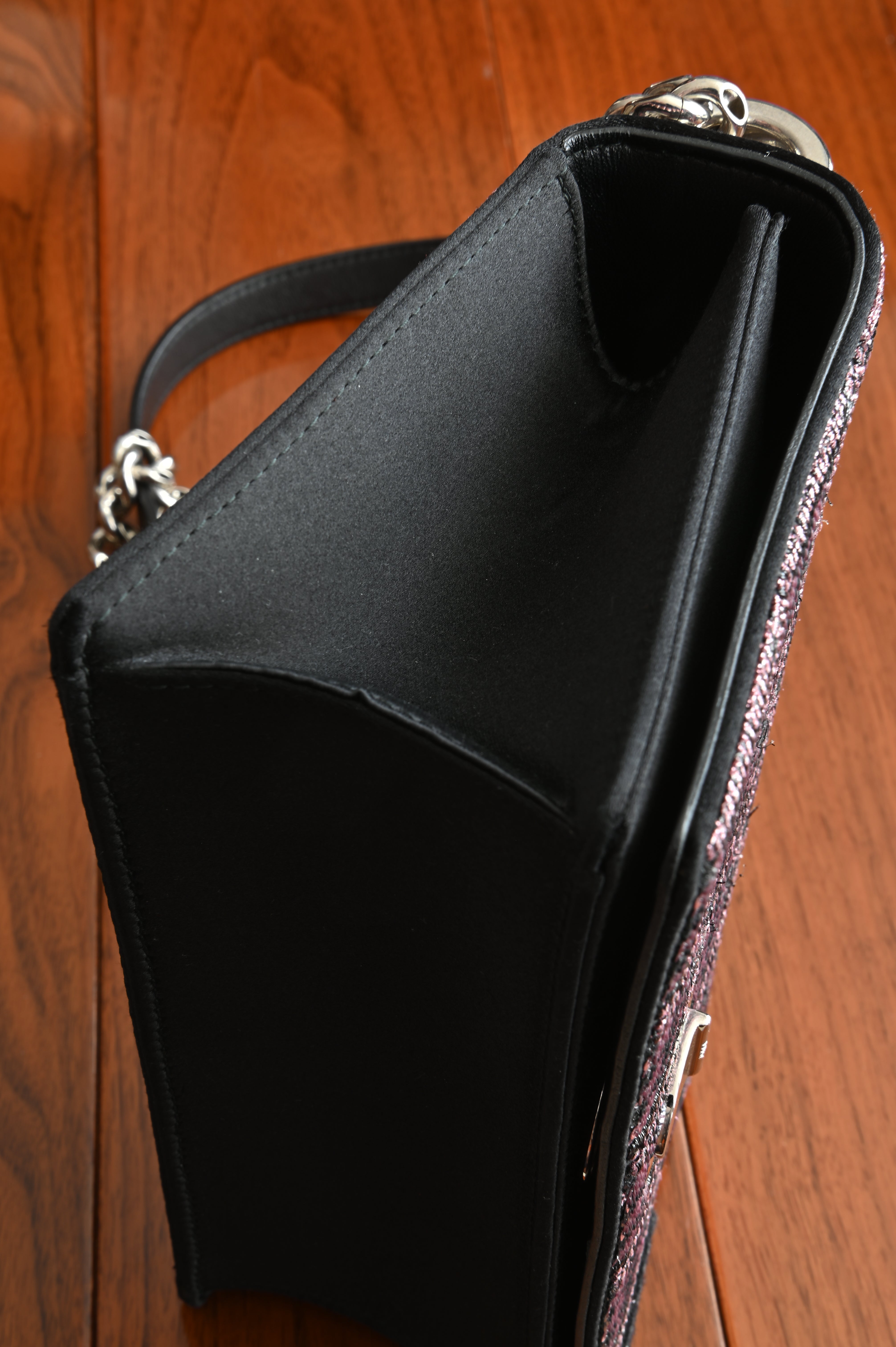 Christian Dior Sequin Diorama in pink and black left