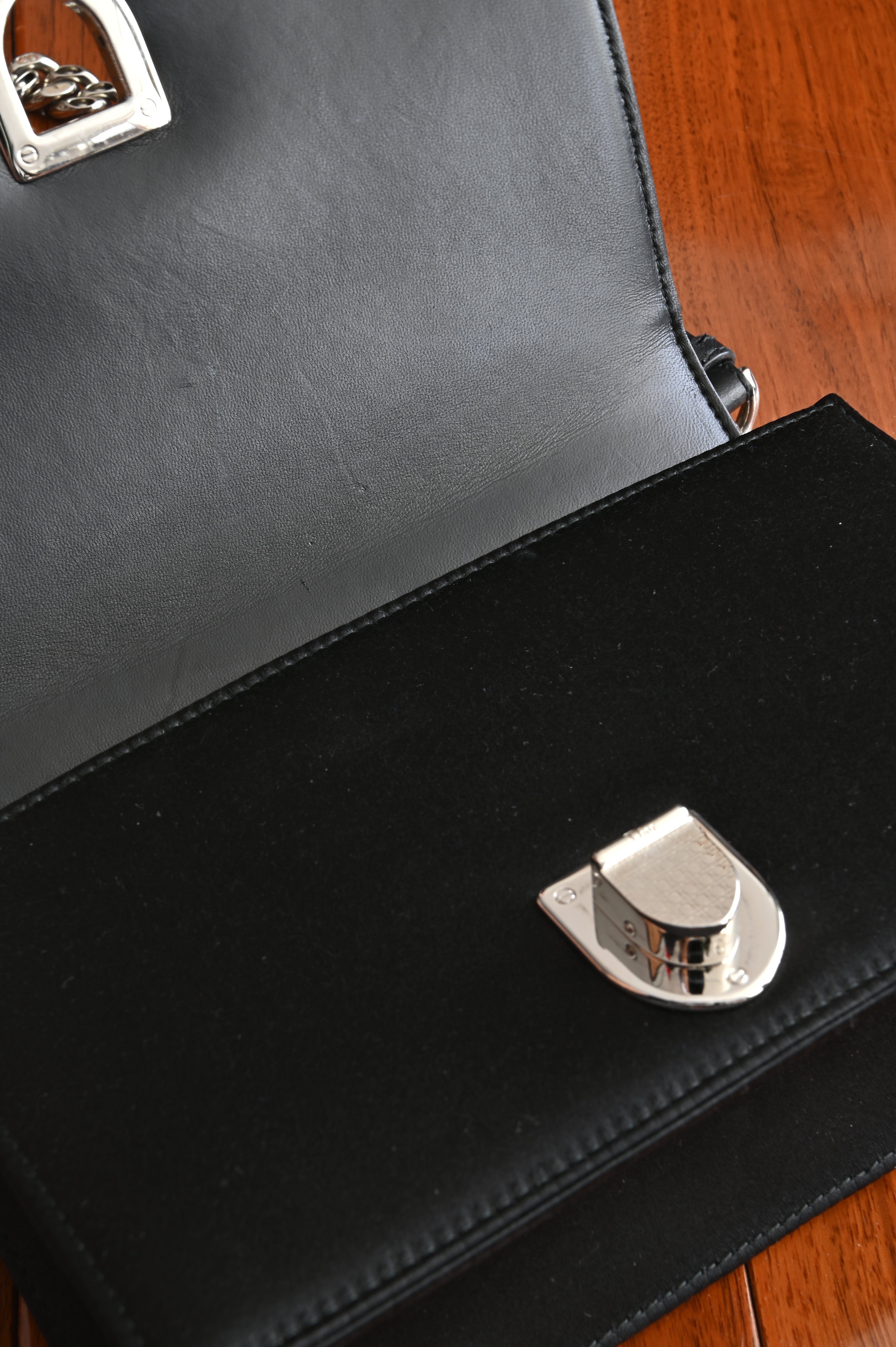 Christian Dior Sequin Diorama in pink and black open