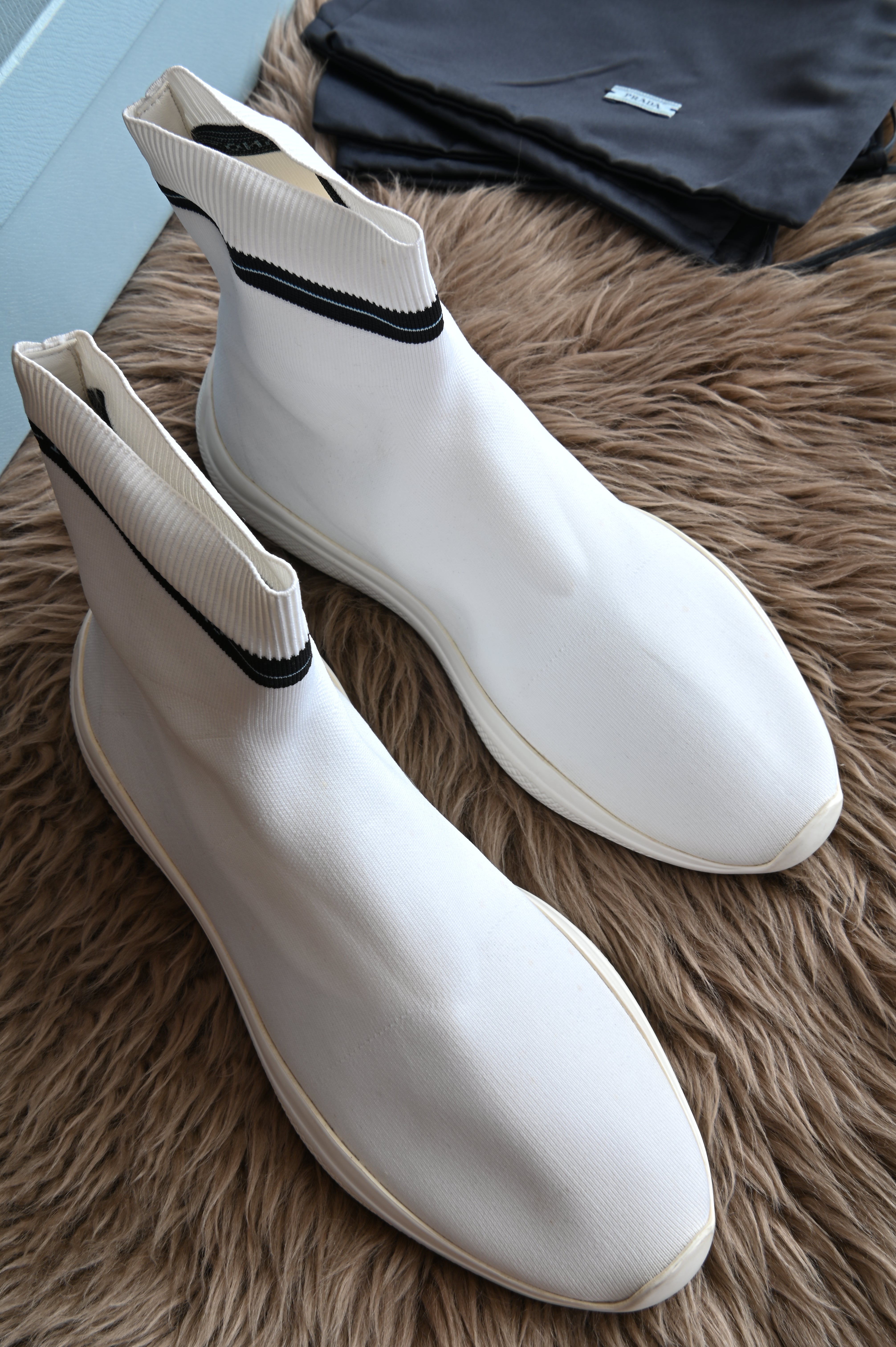 Prada White Sock Knit High-top sneakers