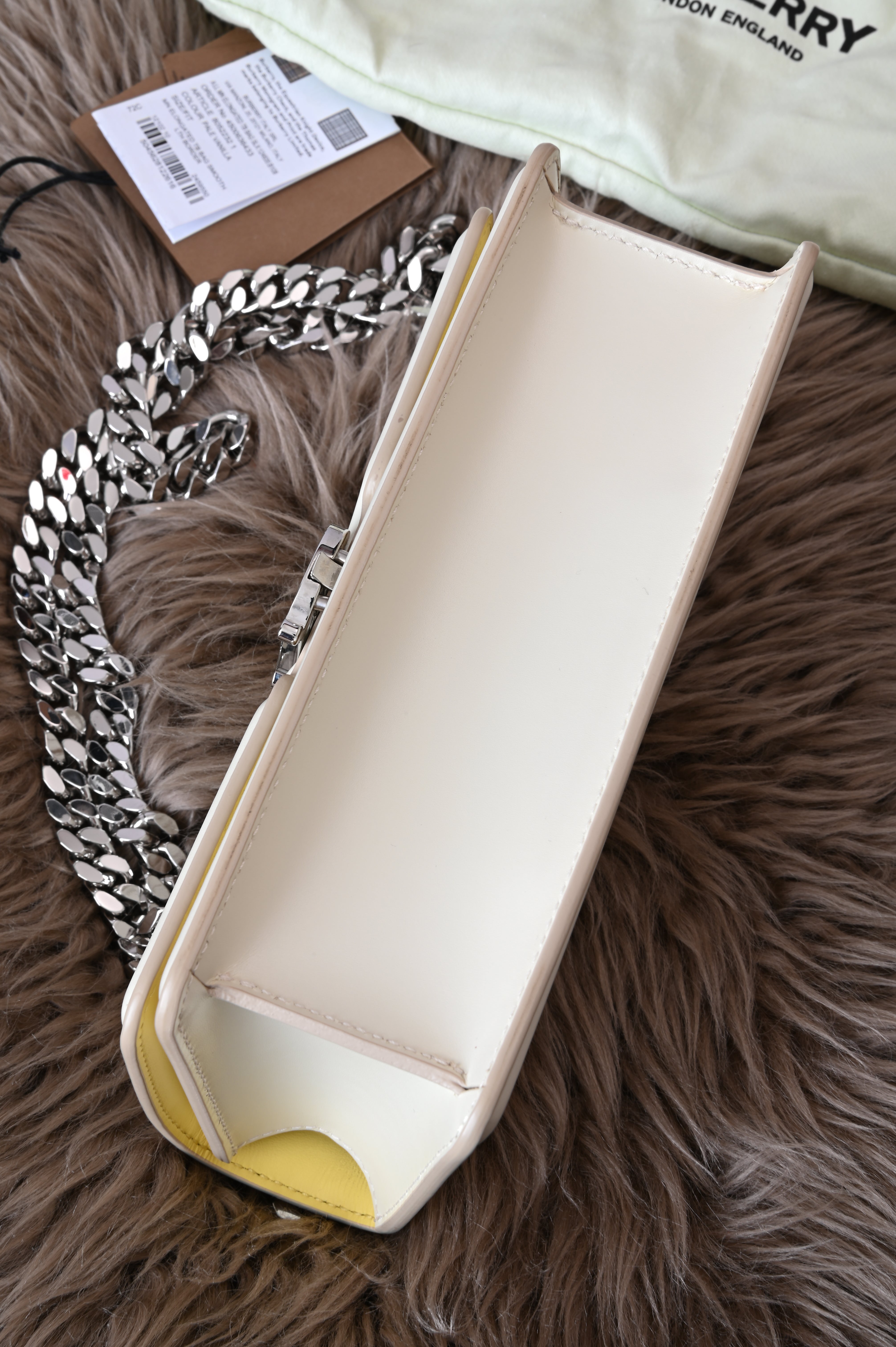 Burberry TB in Pale Vanilla and Silver Hardware