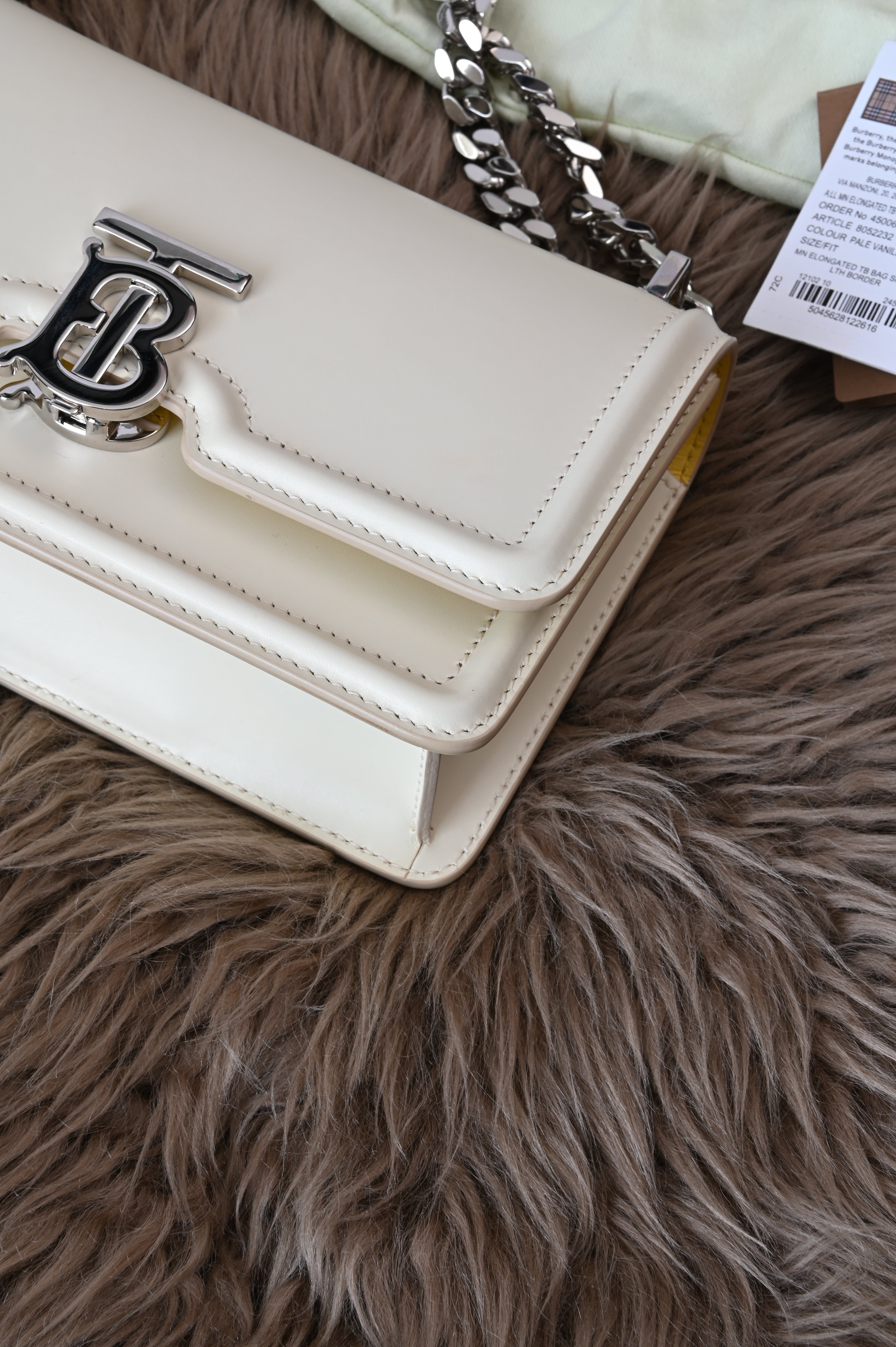 Burberry TB in Pale Vanilla and Silver Hardware