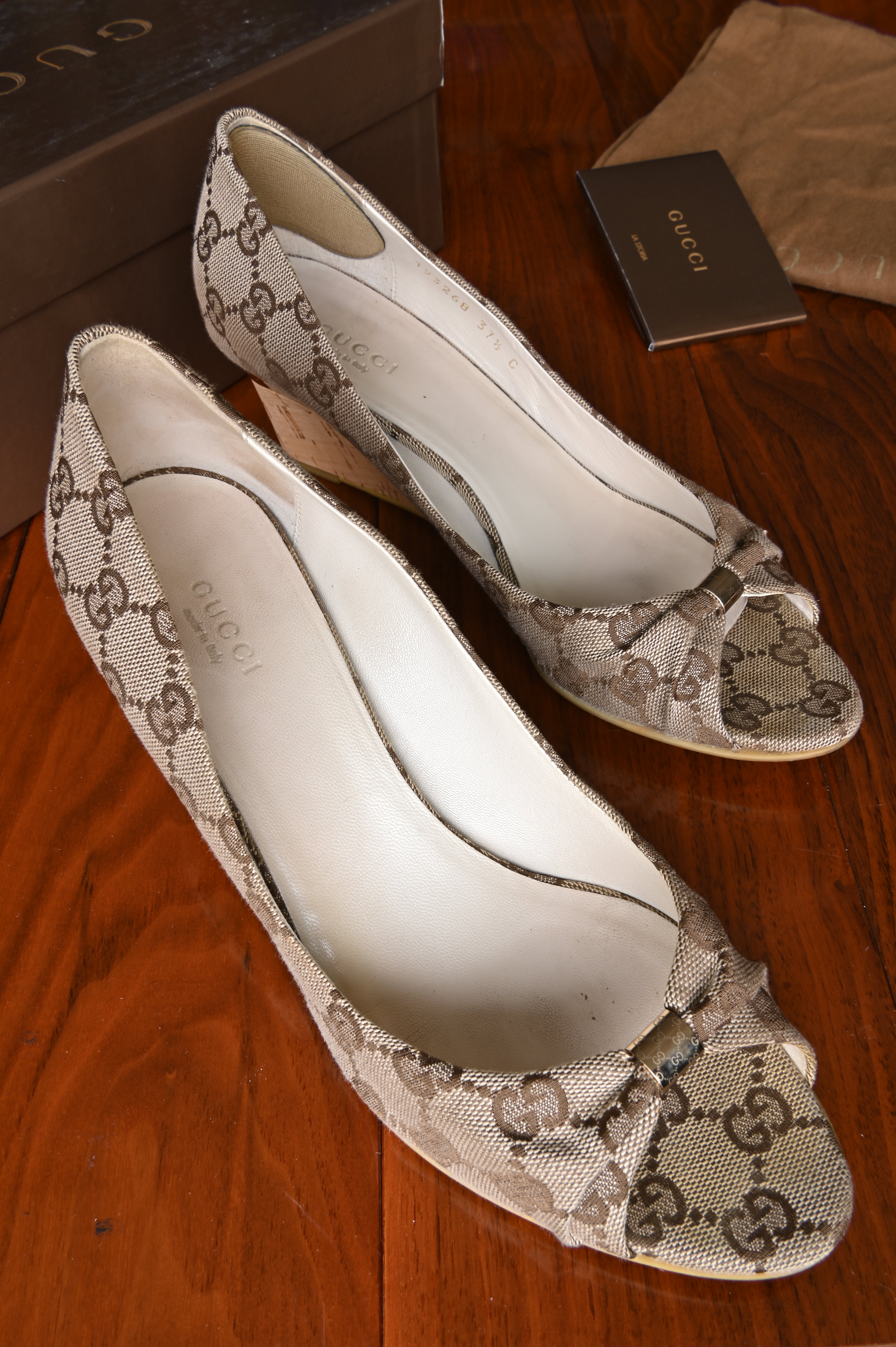 Gucci Brown GG Wedges