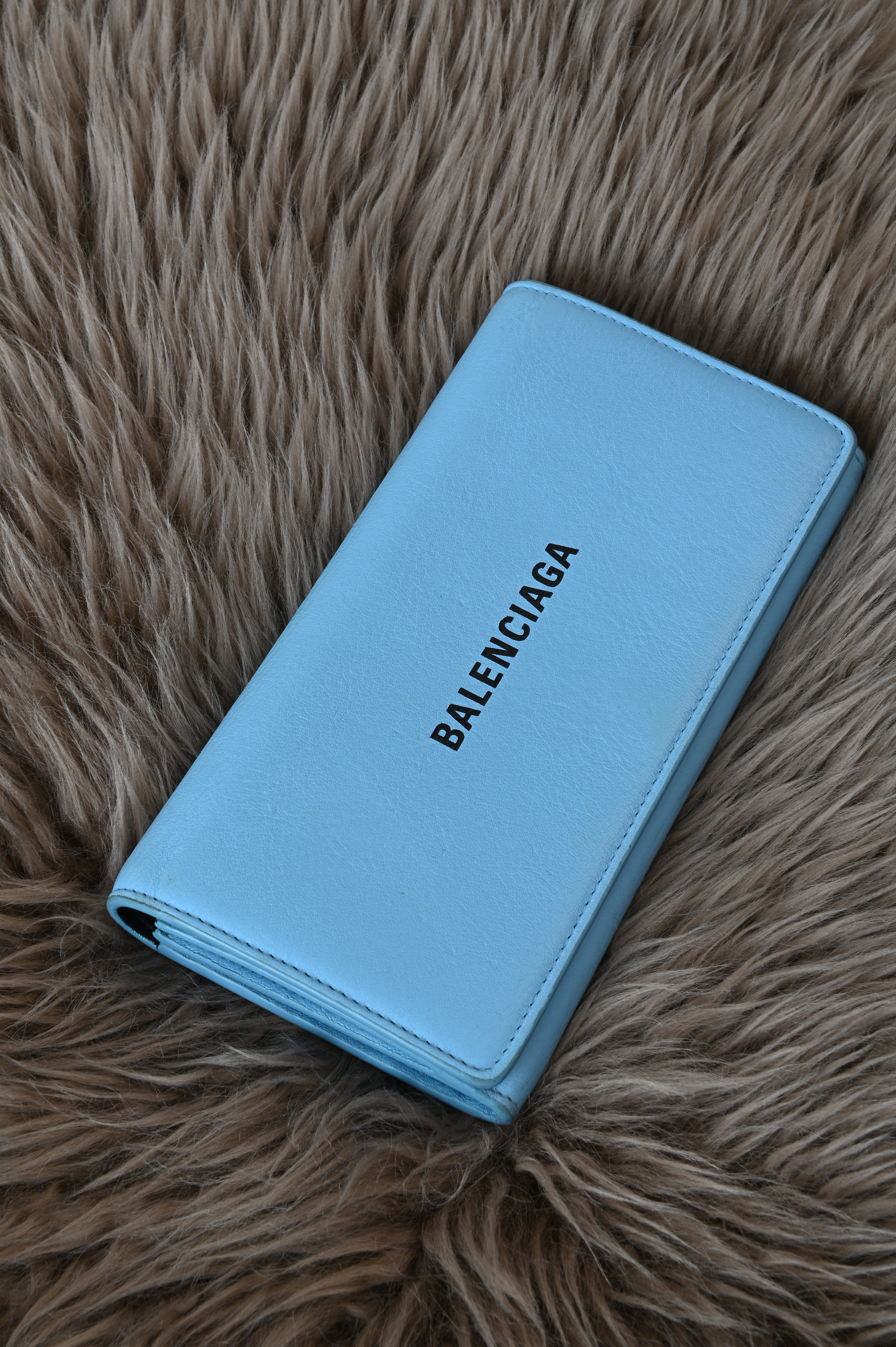 Balenciaga Blue long flap wallet