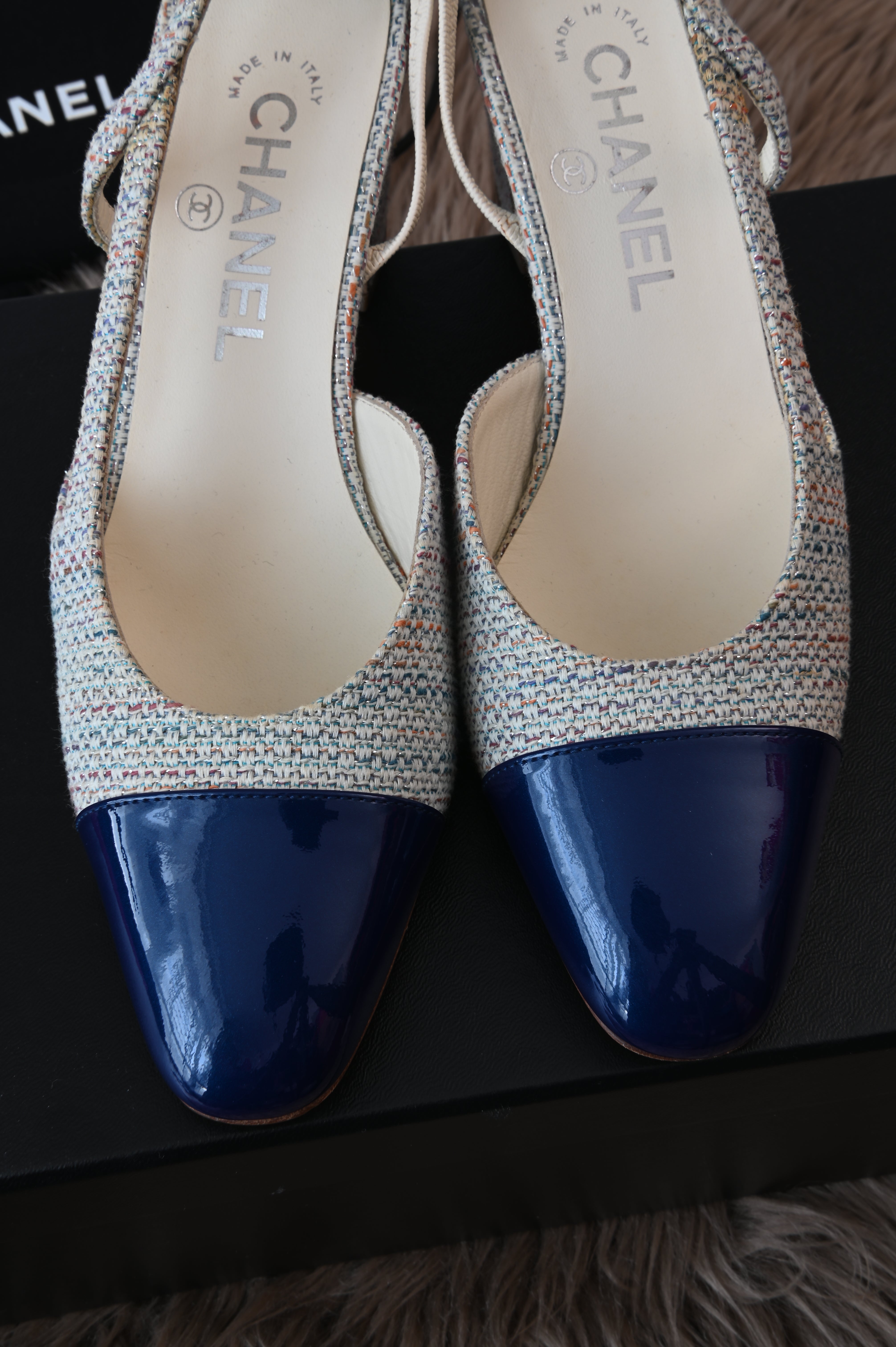 Chanel Slingback two-tone in tweed
