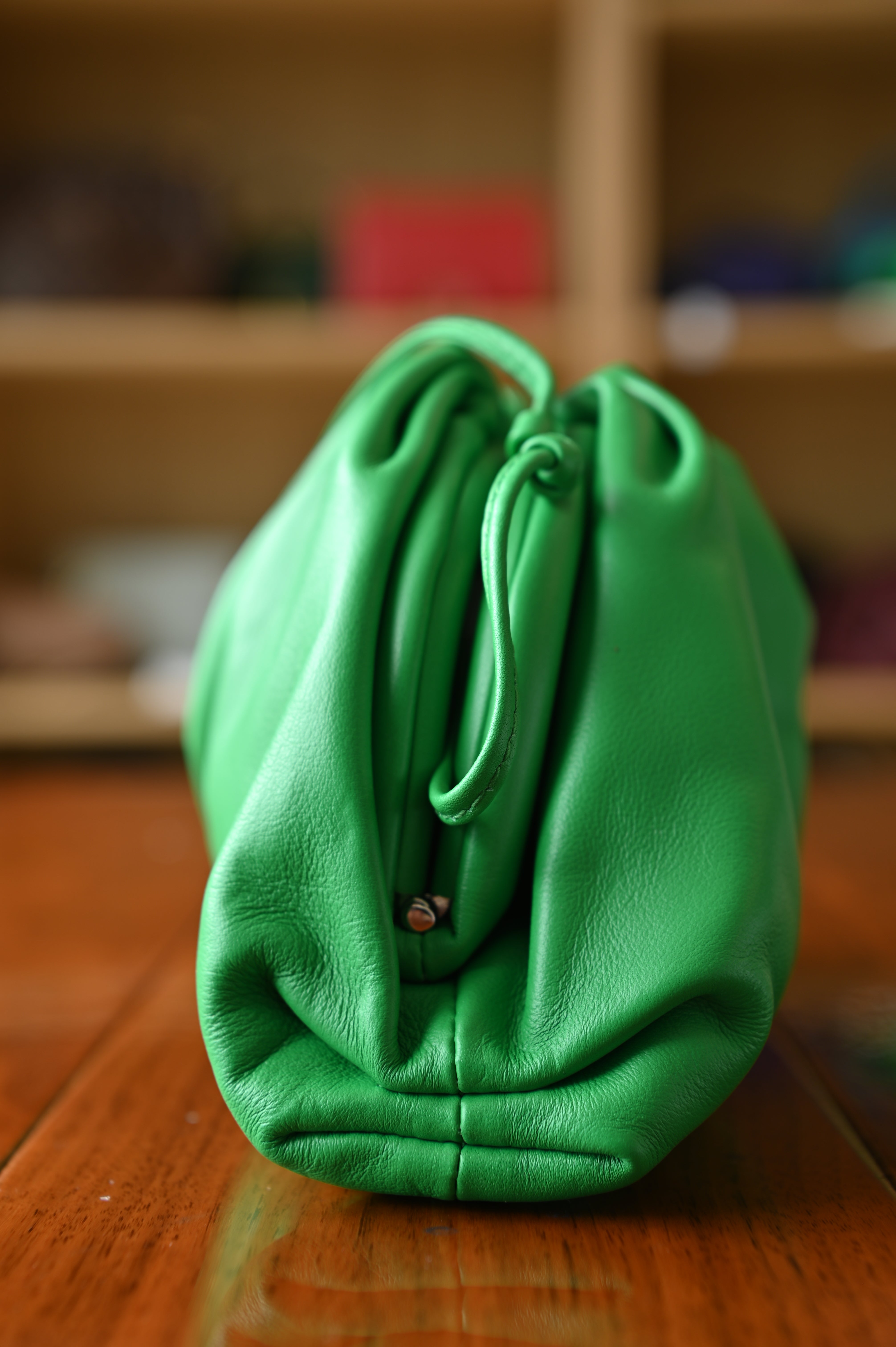 Bottega Veneta Green Leather Mini Sling Bag