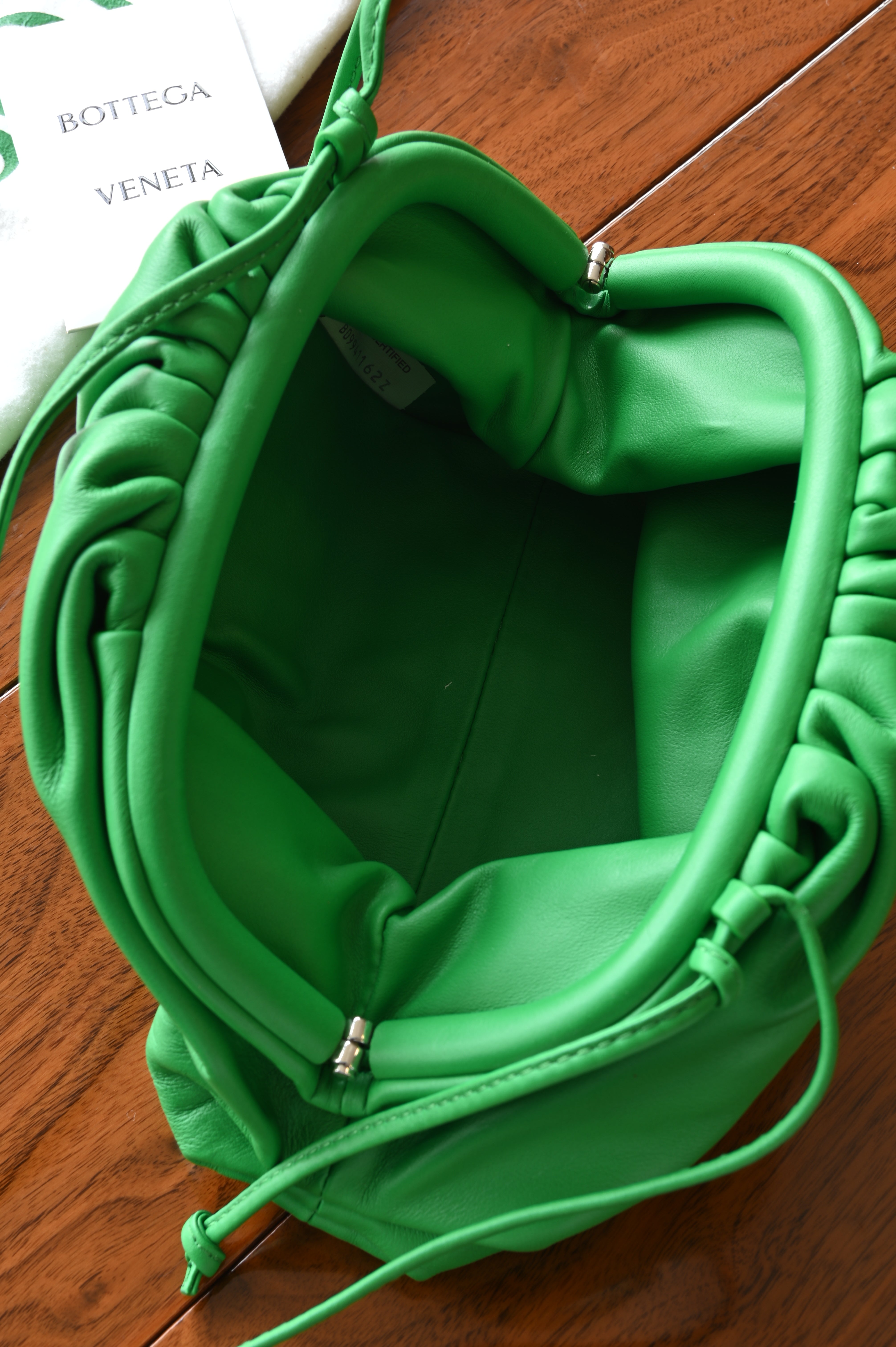Bottega Veneta Green Leather Mini Sling Bag
