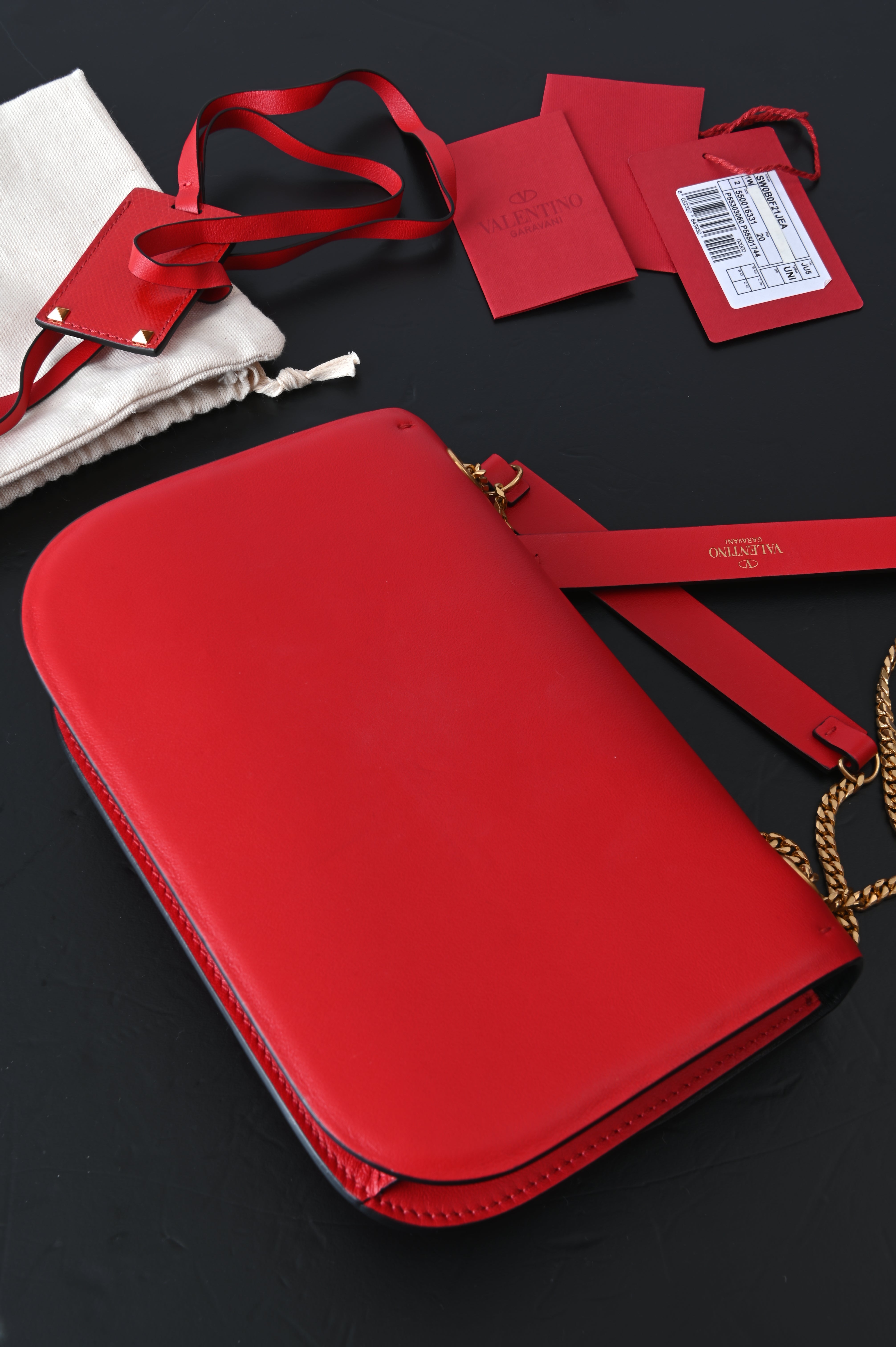 Valentino Garavani V Logo Red Sling