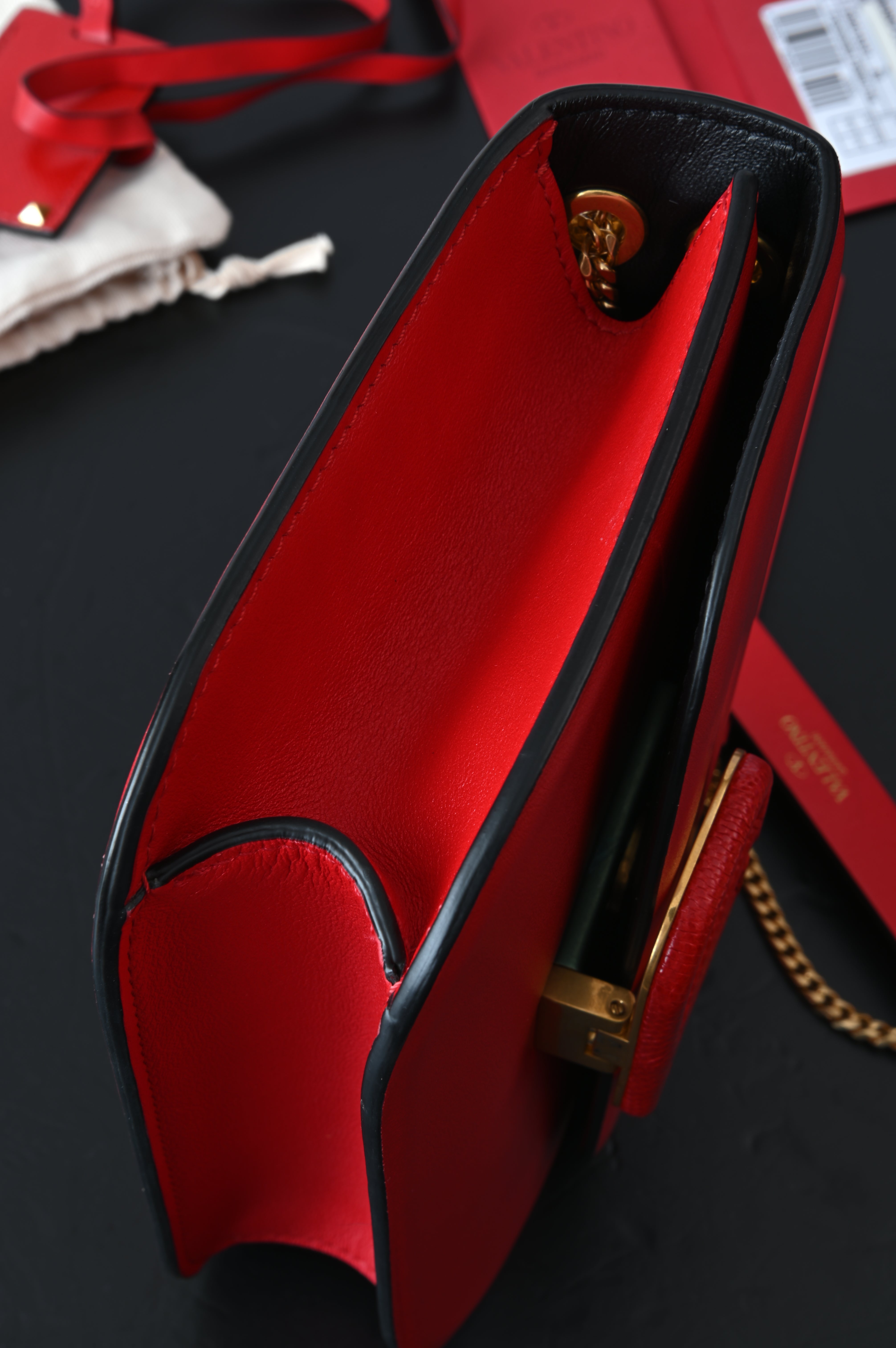 Valentino Garavani V Logo Red Sling