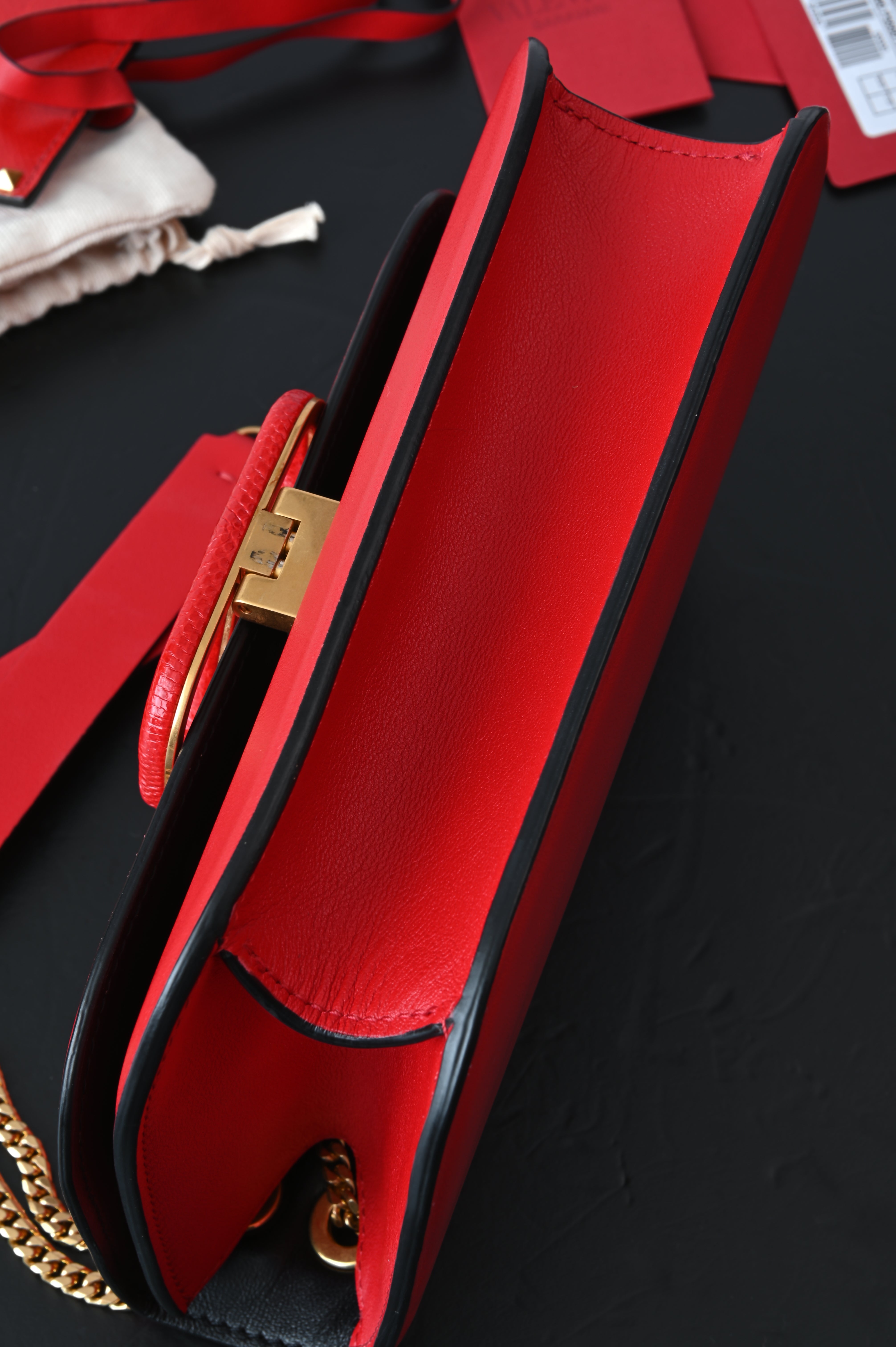 Valentino Garavani V Logo Red Sling
