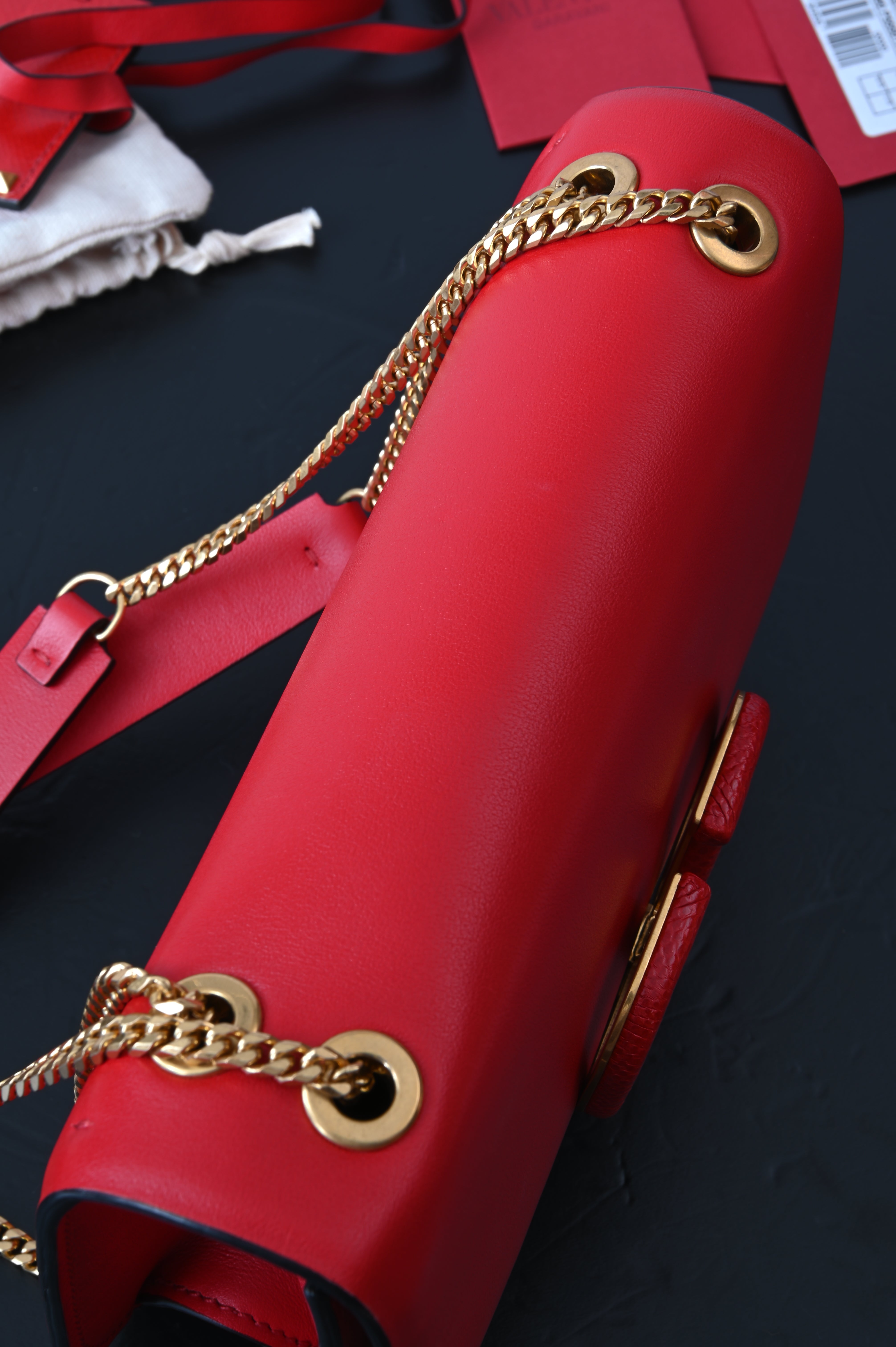 Valentino Garavani V Logo Red Sling