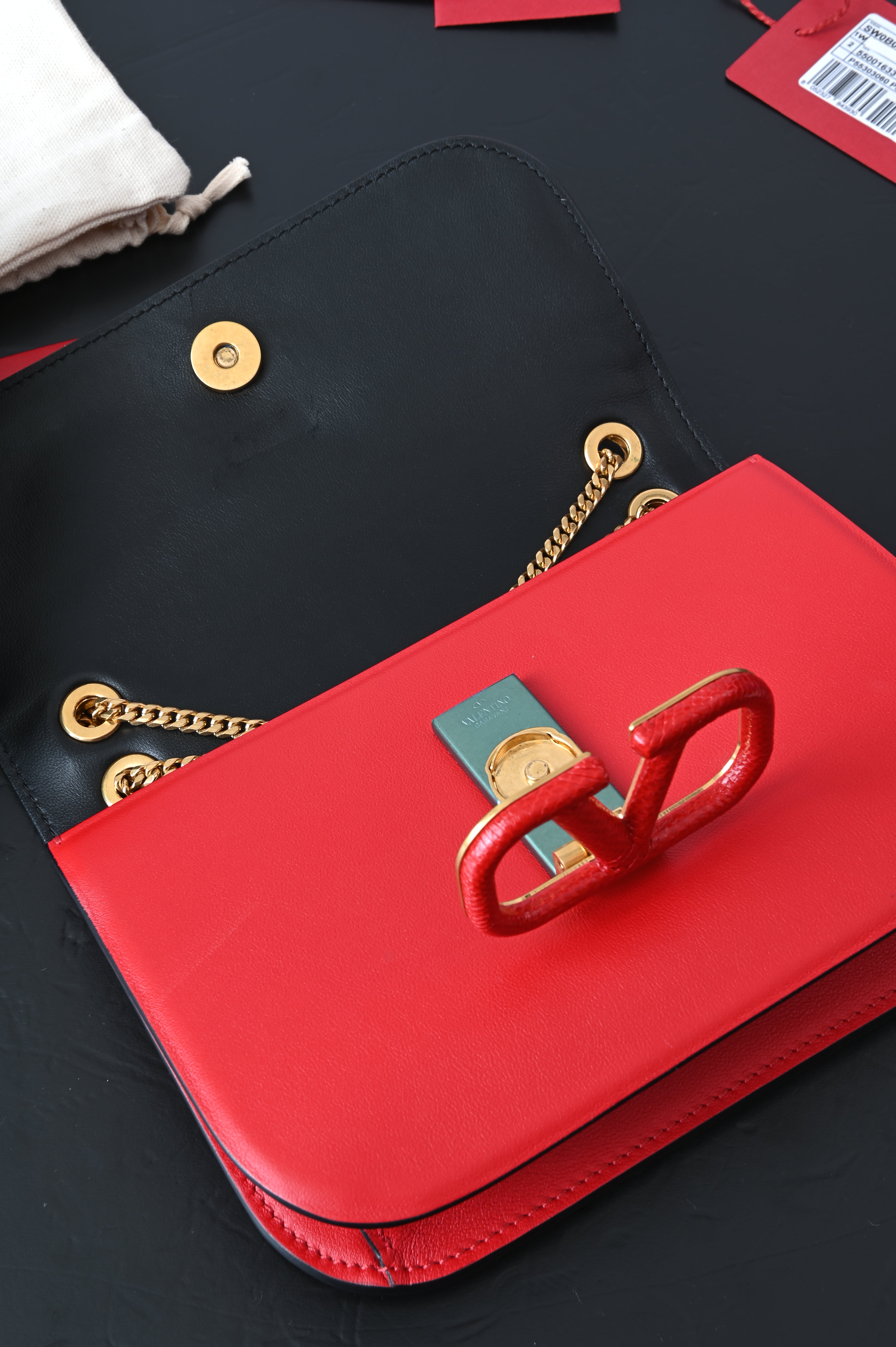 Valentino Garavani V Logo Red Sling