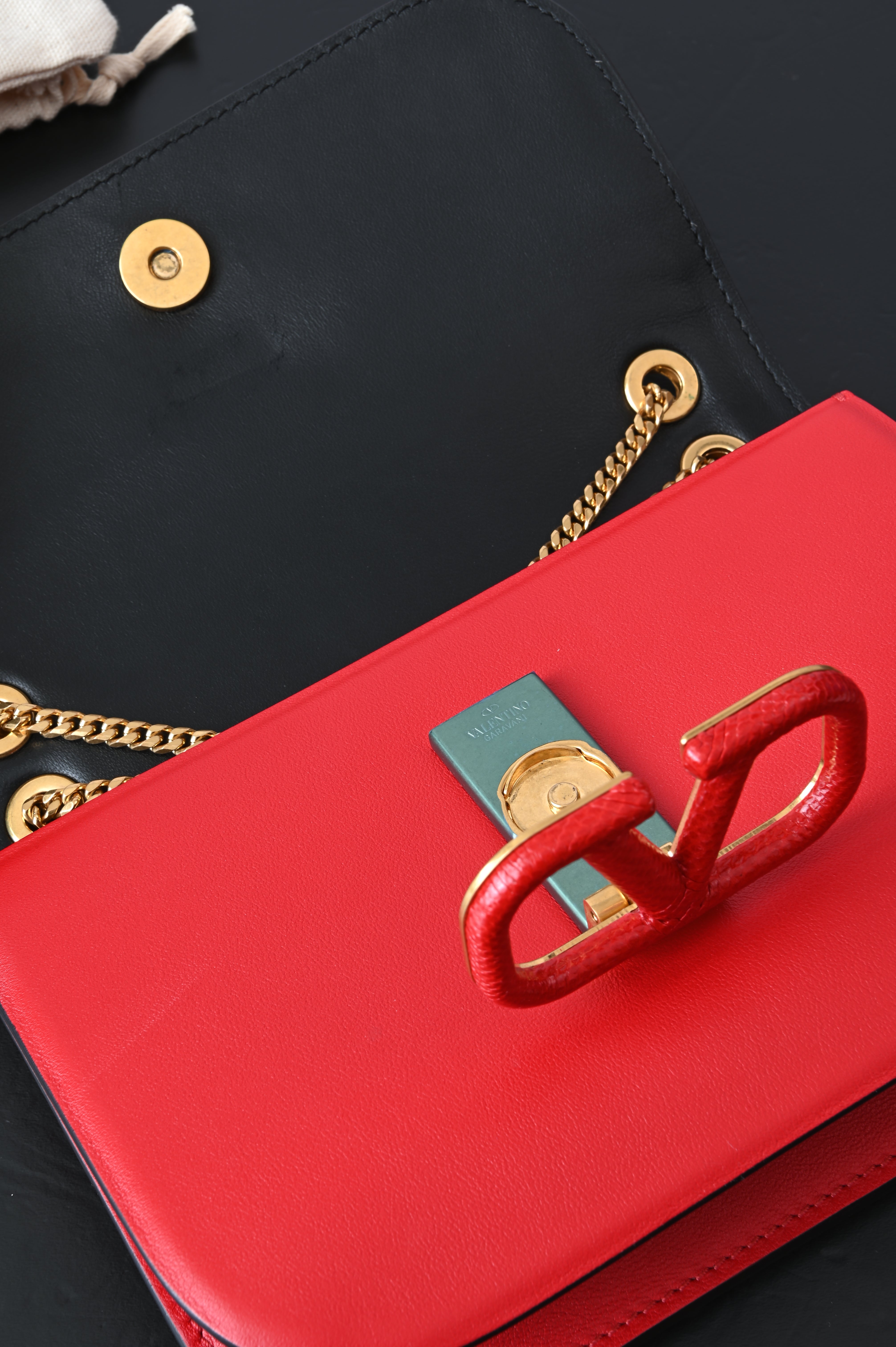 Valentino Garavani V Logo Red Sling