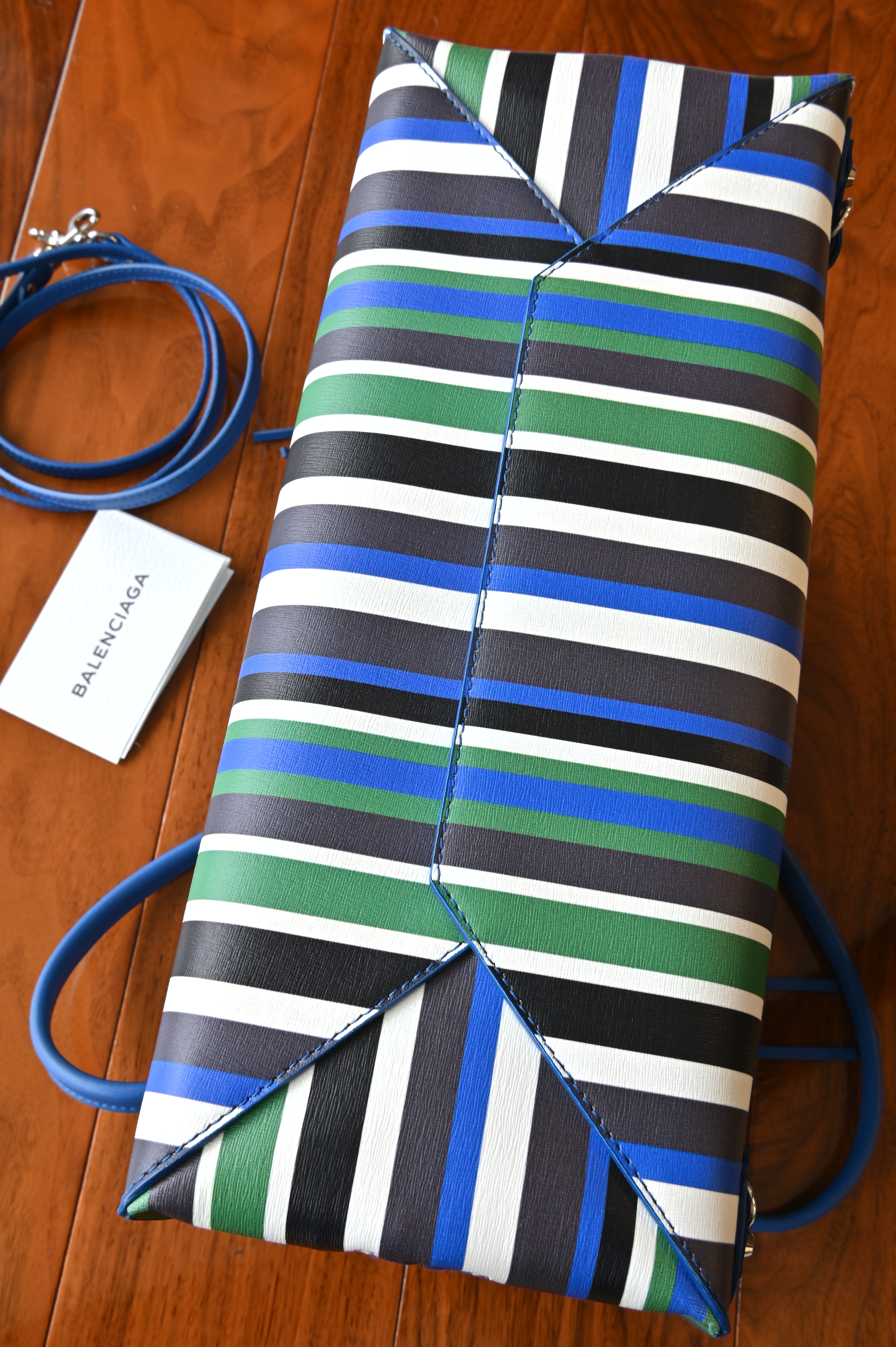 Balenciaga Multicolor Striped Papier A6 Tote Bag