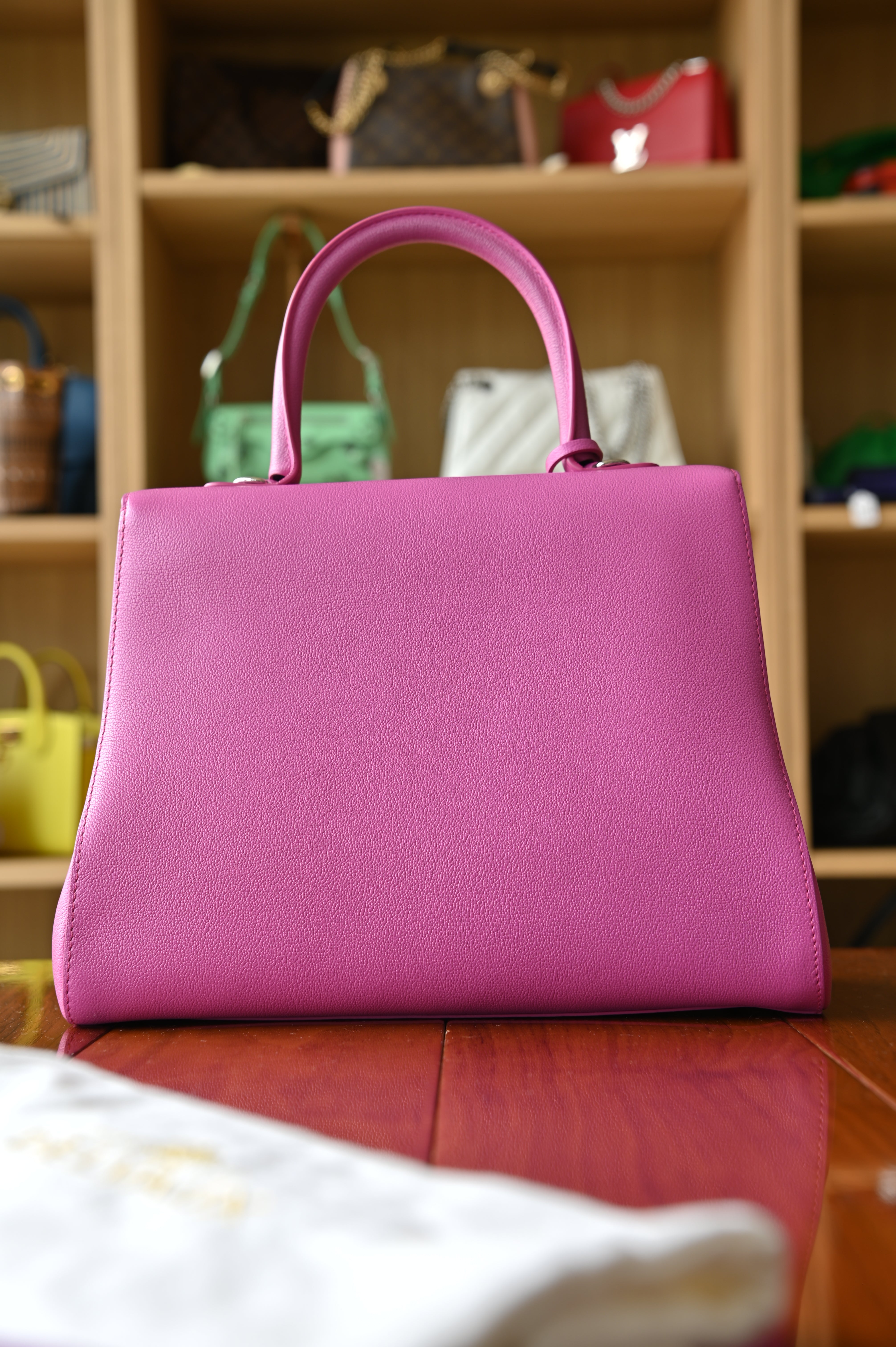 Delvaux Hot Pink Brillant Top Handle Bag