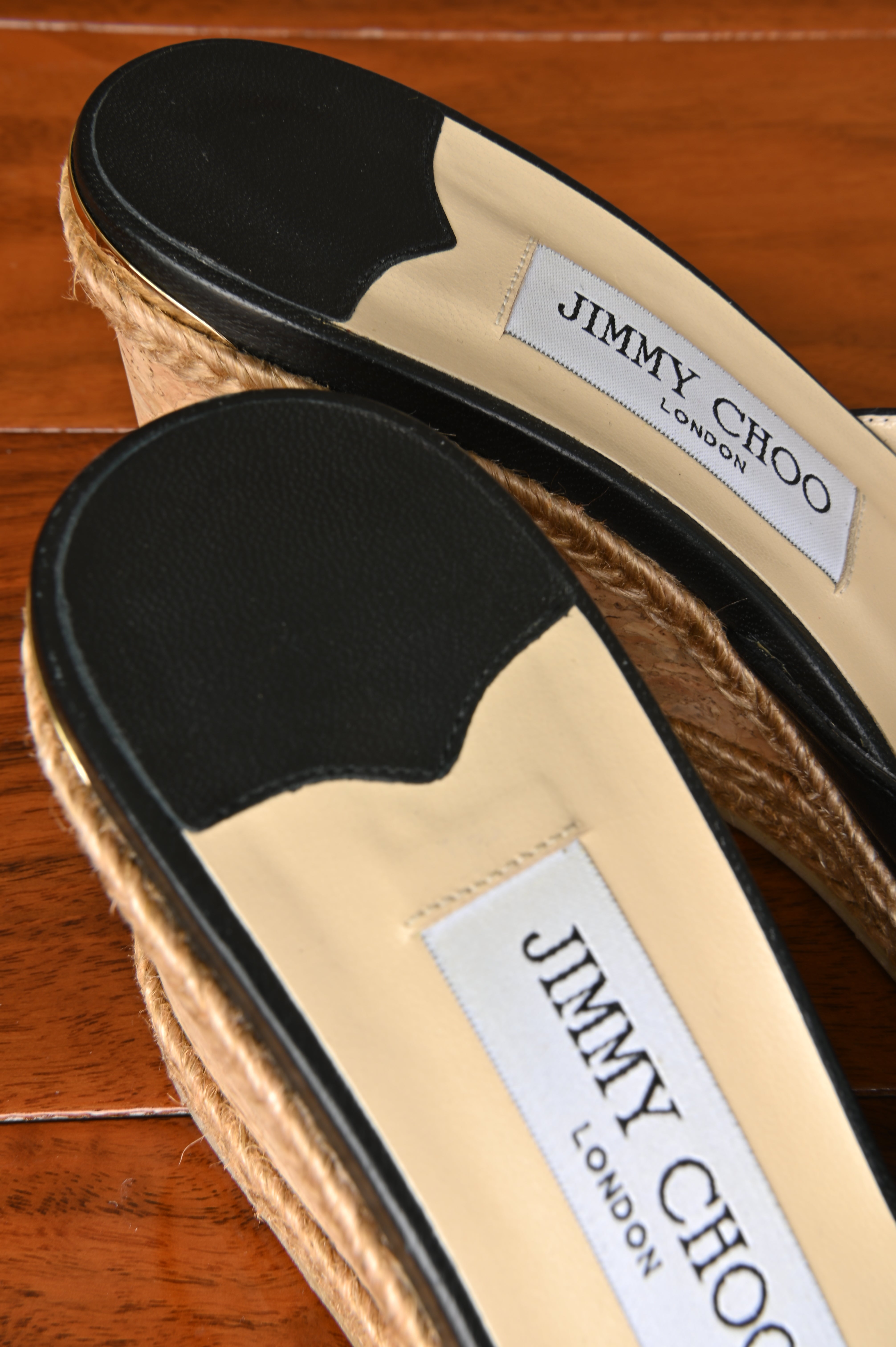 Jimmy Choo Black Almer Espedrille Wedges