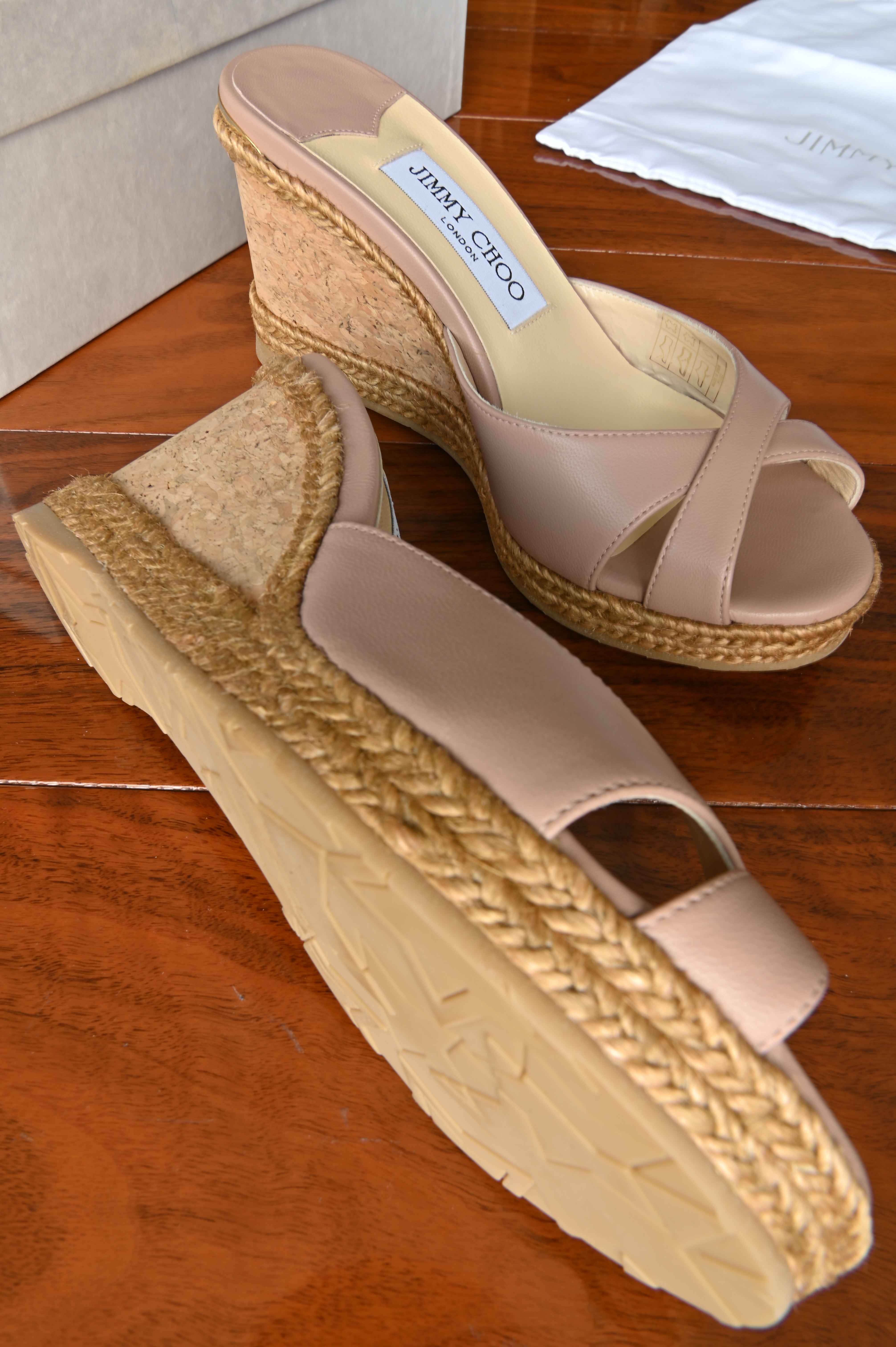 Jimmy Choo Pink Almer Espadrille Wedges