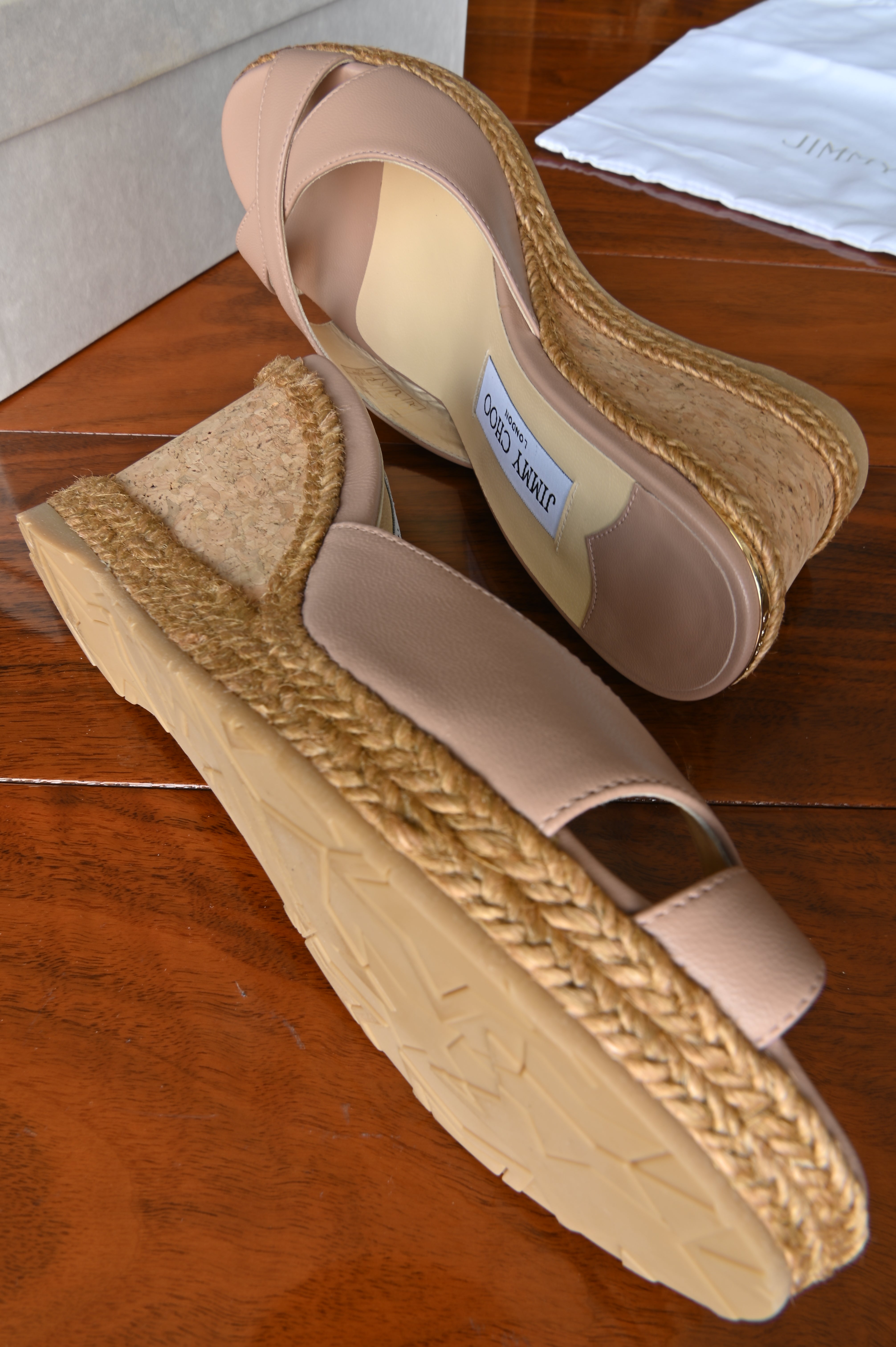Jimmy Choo Pink Almer Espadrille Wedges