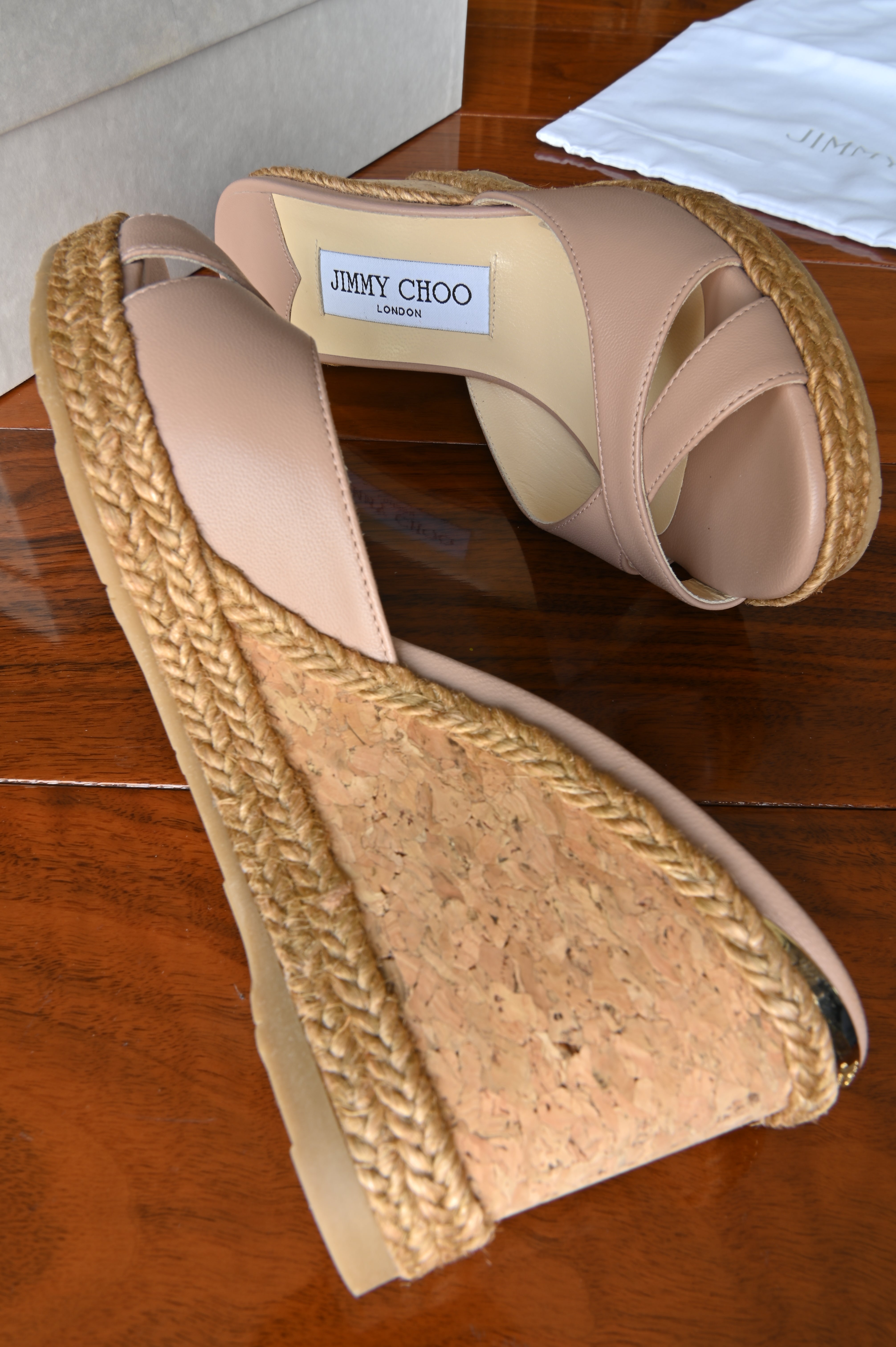 Jimmy Choo Pink Almer Espadrille Wedges
