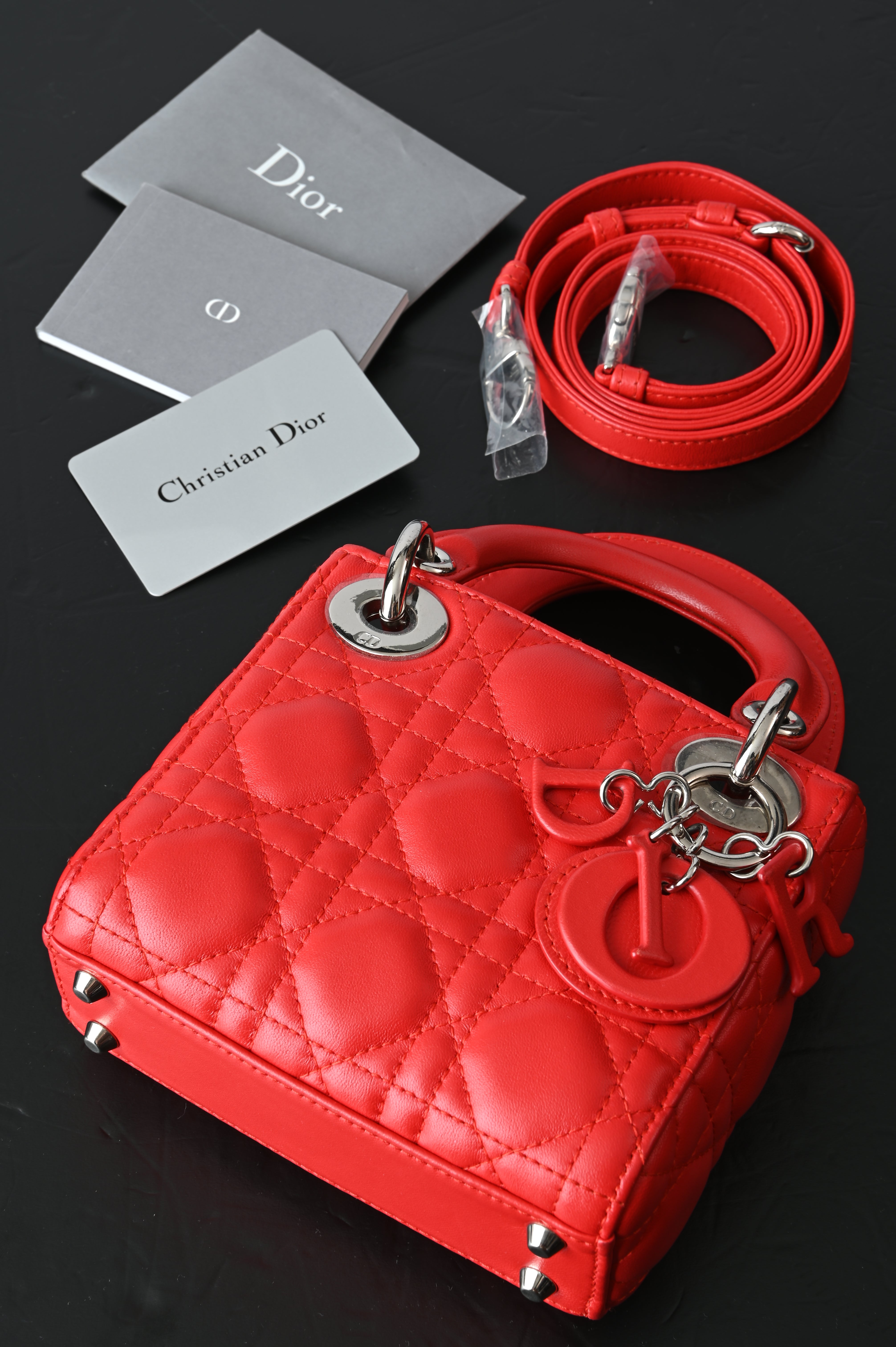 Christian Dior Mini Lady Dior in red