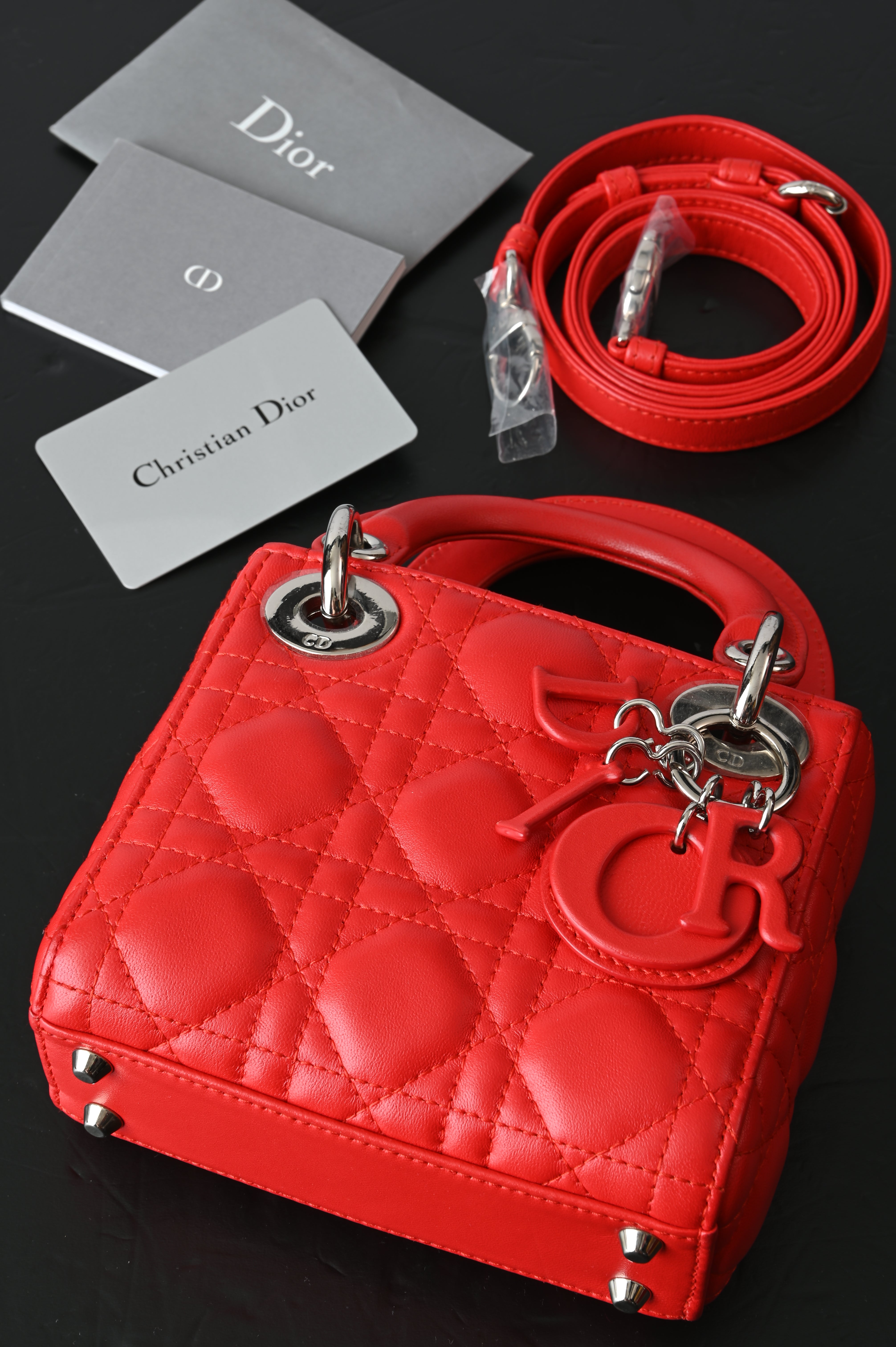 Christian Dior Mini Lady Dior in red