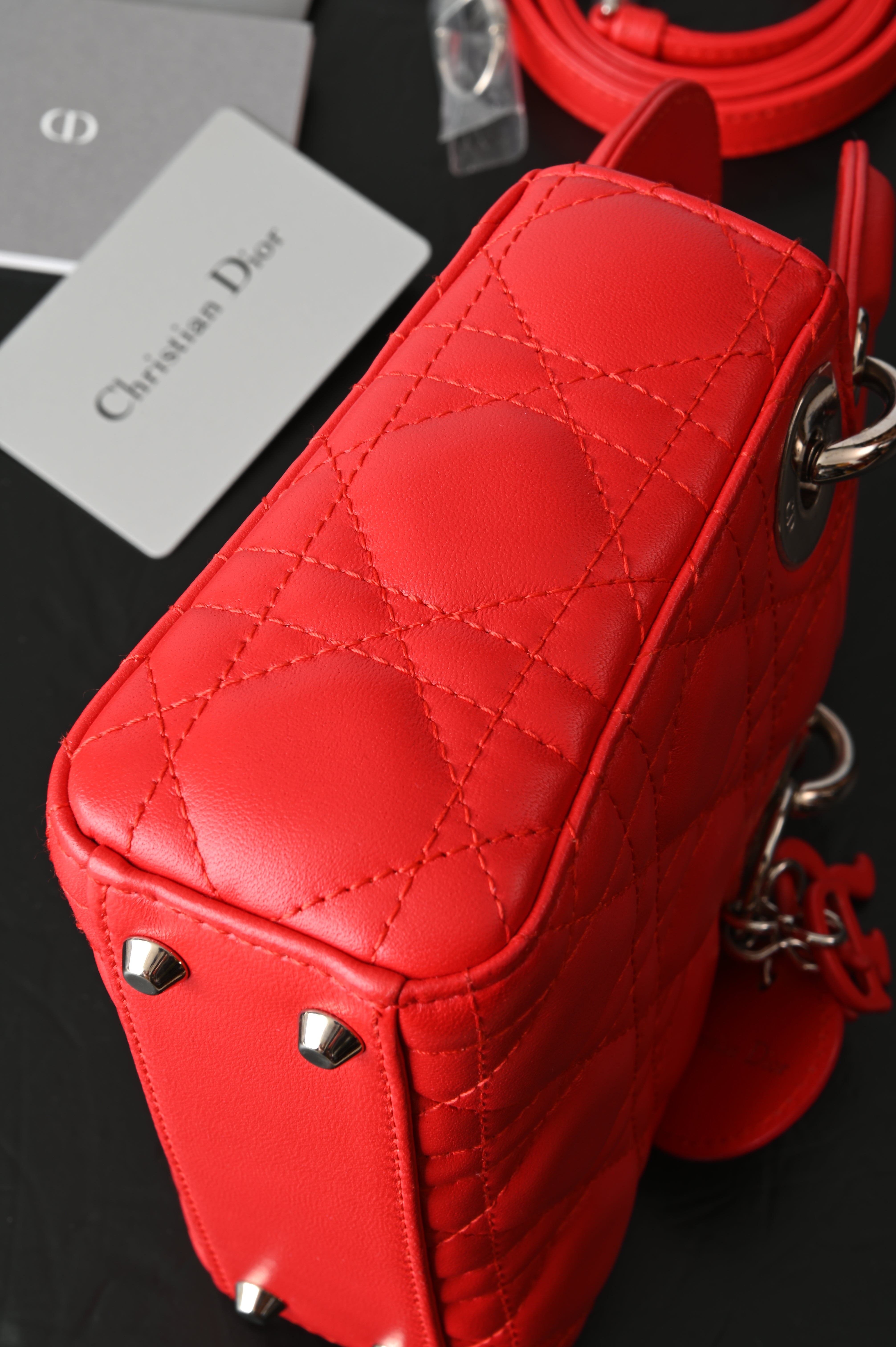 Christian Dior Mini Lady Dior in red