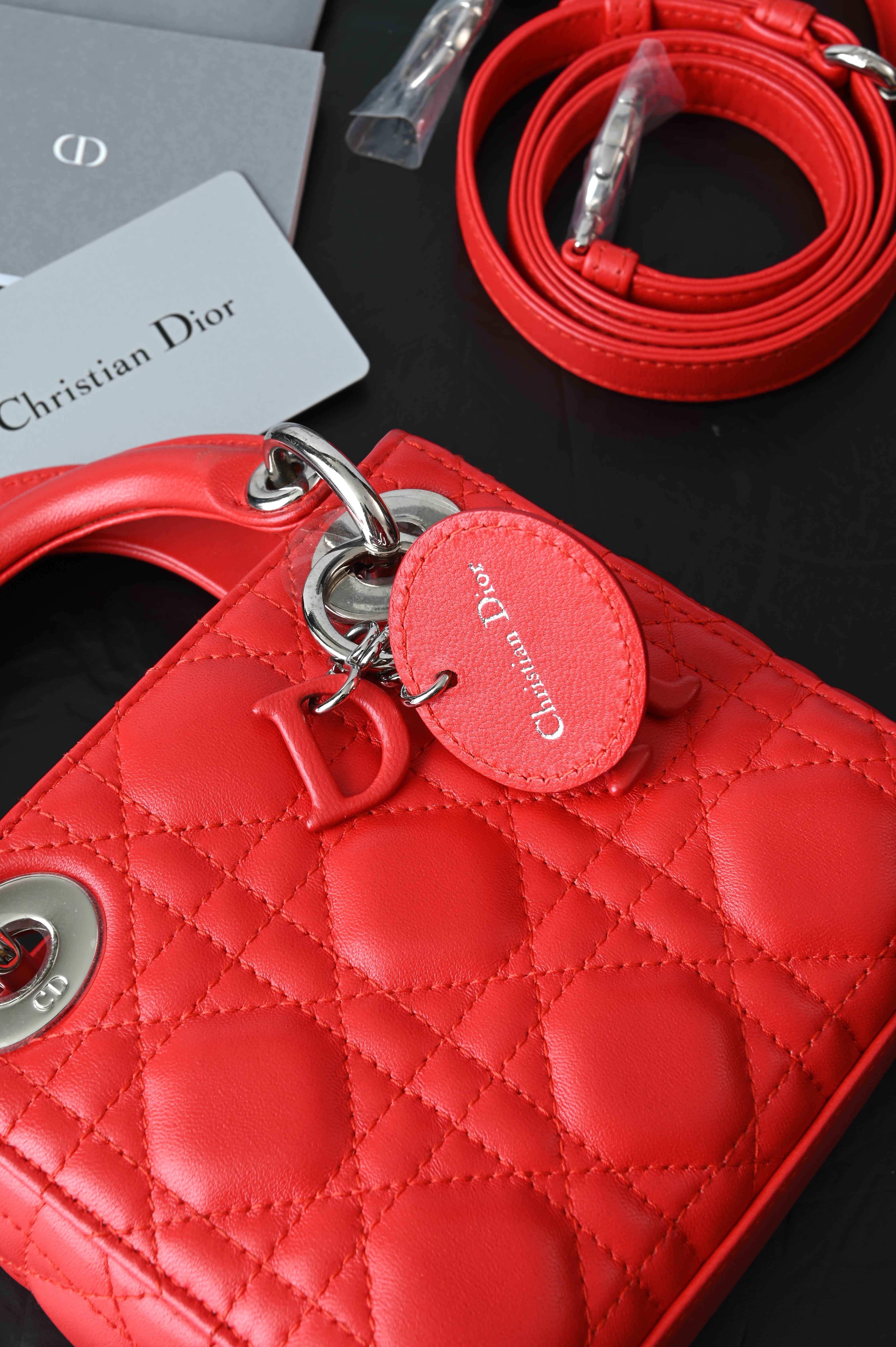 Christian Dior Mini Lady Dior in red