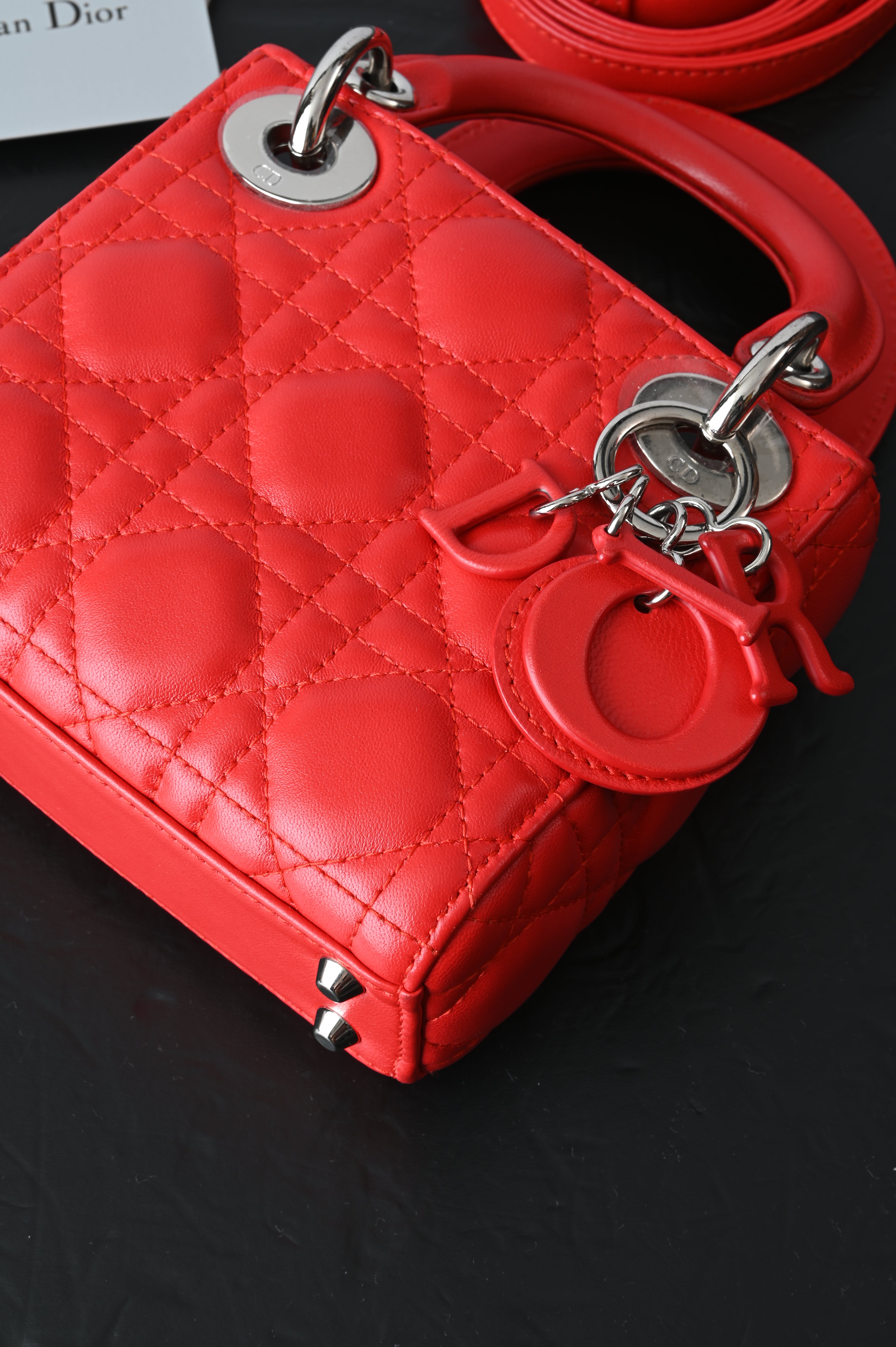 Christian Dior Mini Lady Dior in red
