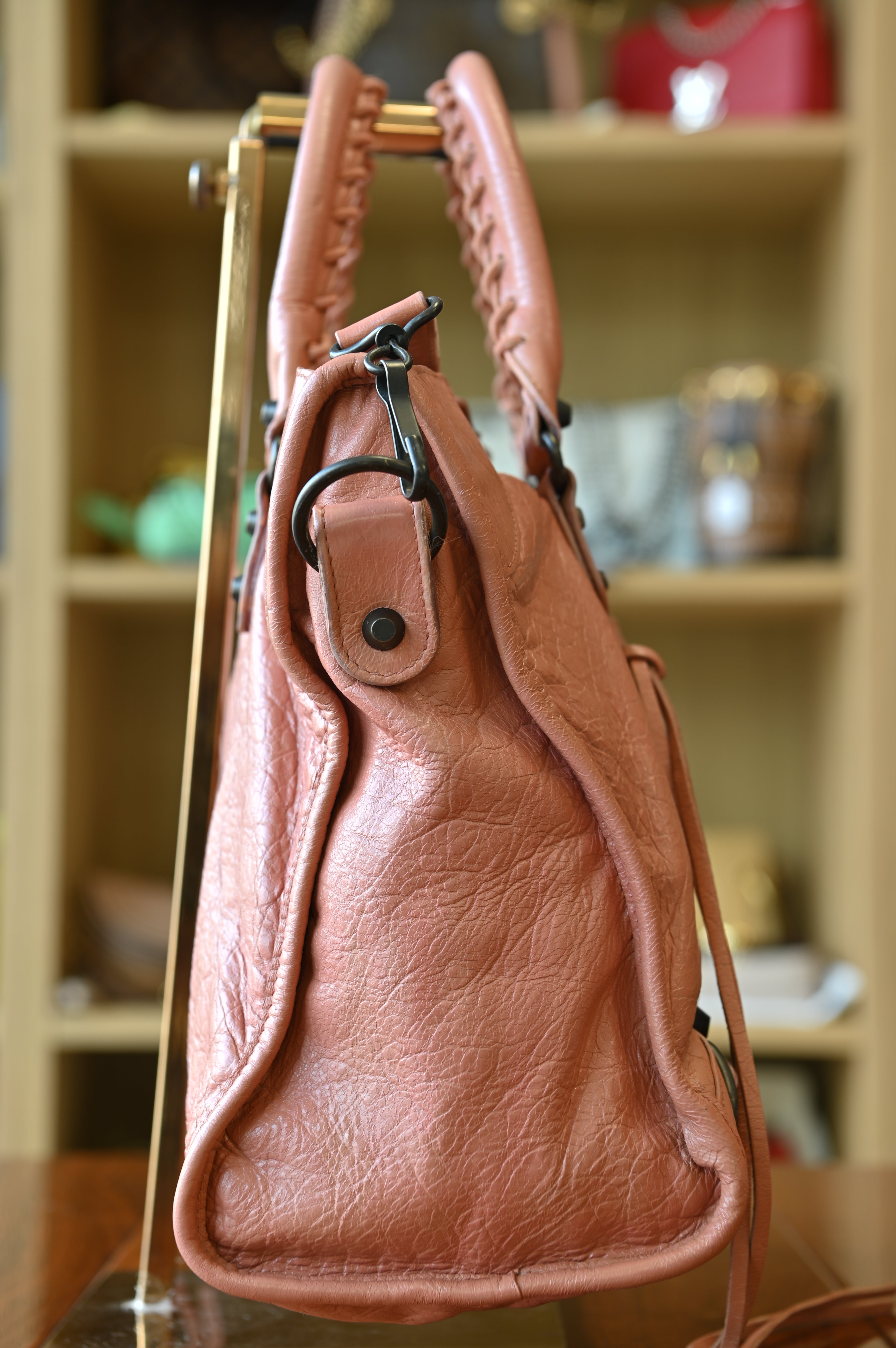Balenciaga Salmon Le City Shoulder Bag