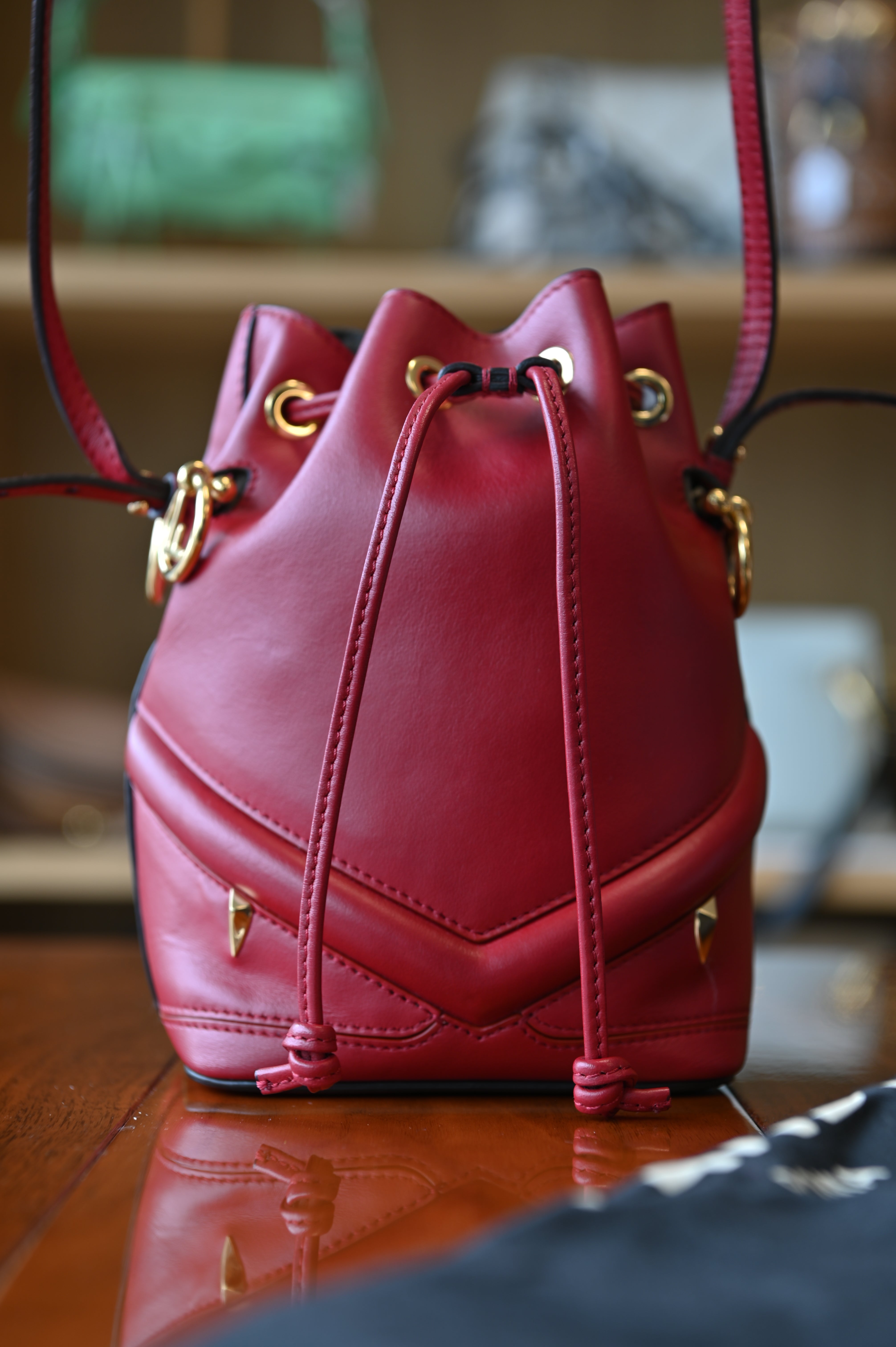 Fendi Red Mon Tresor Bucket Bag