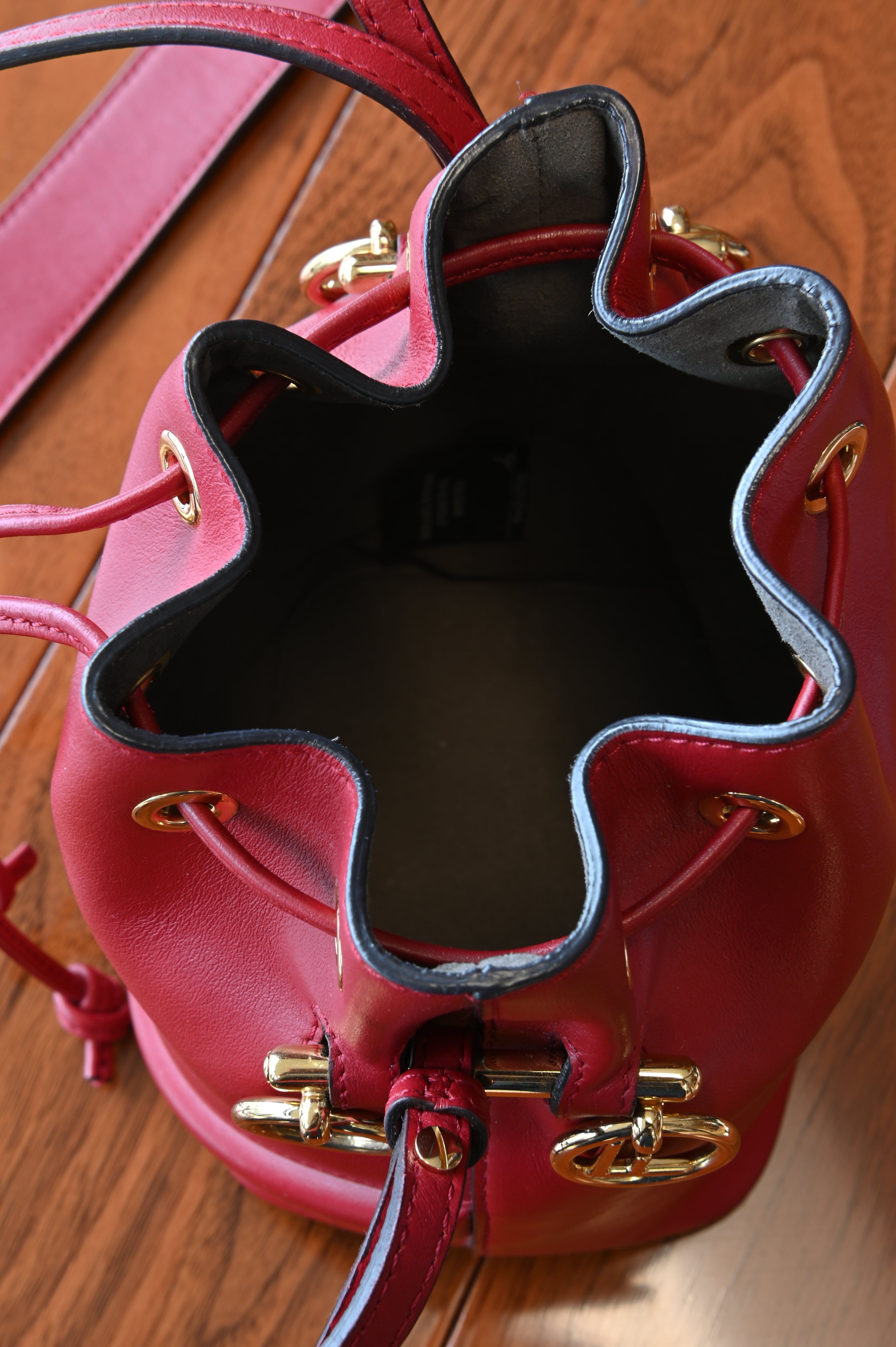 Fendi Red Mon Tresor Bucket Bag