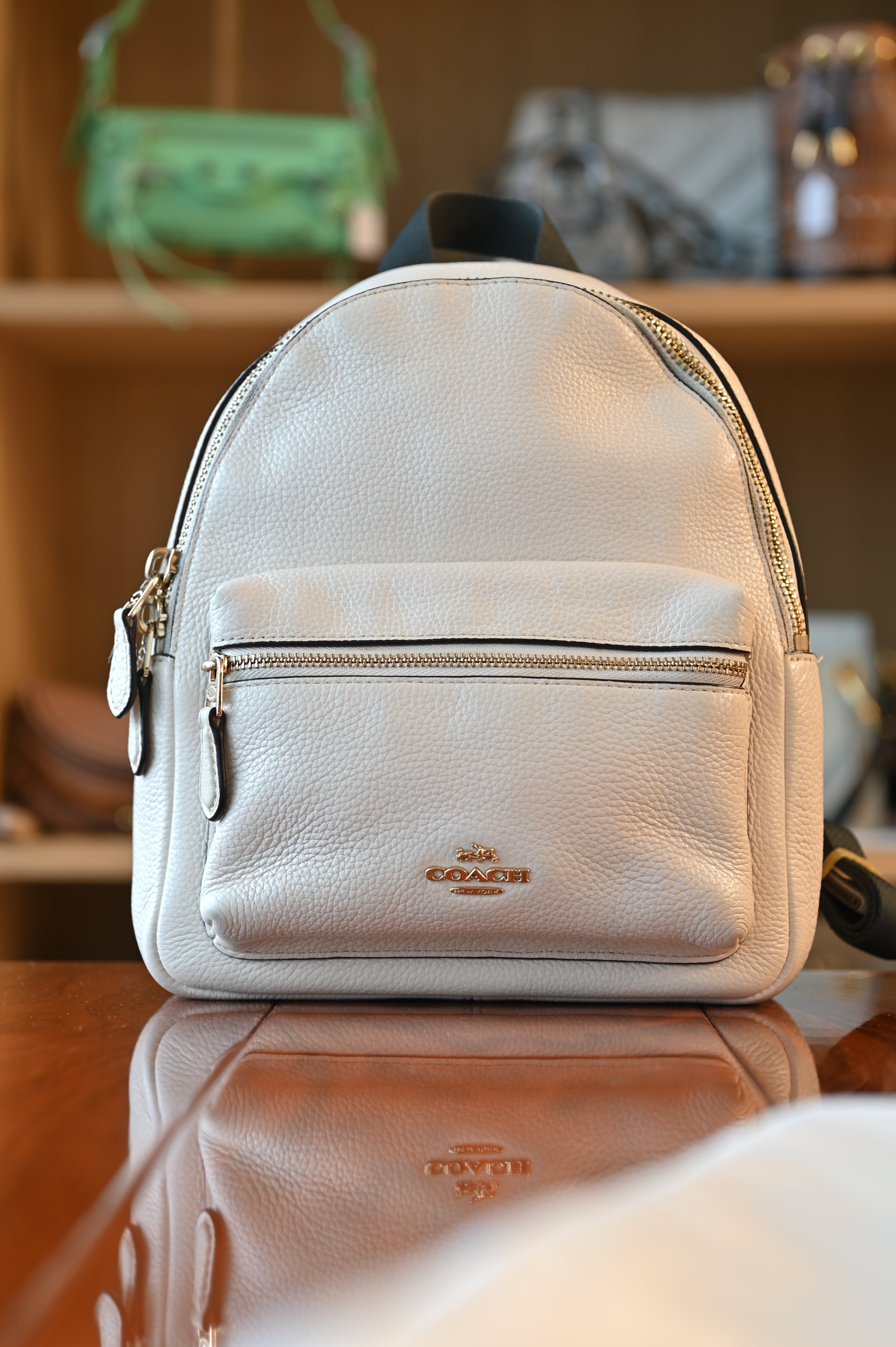 Coach White Mini Charlie Backpack
