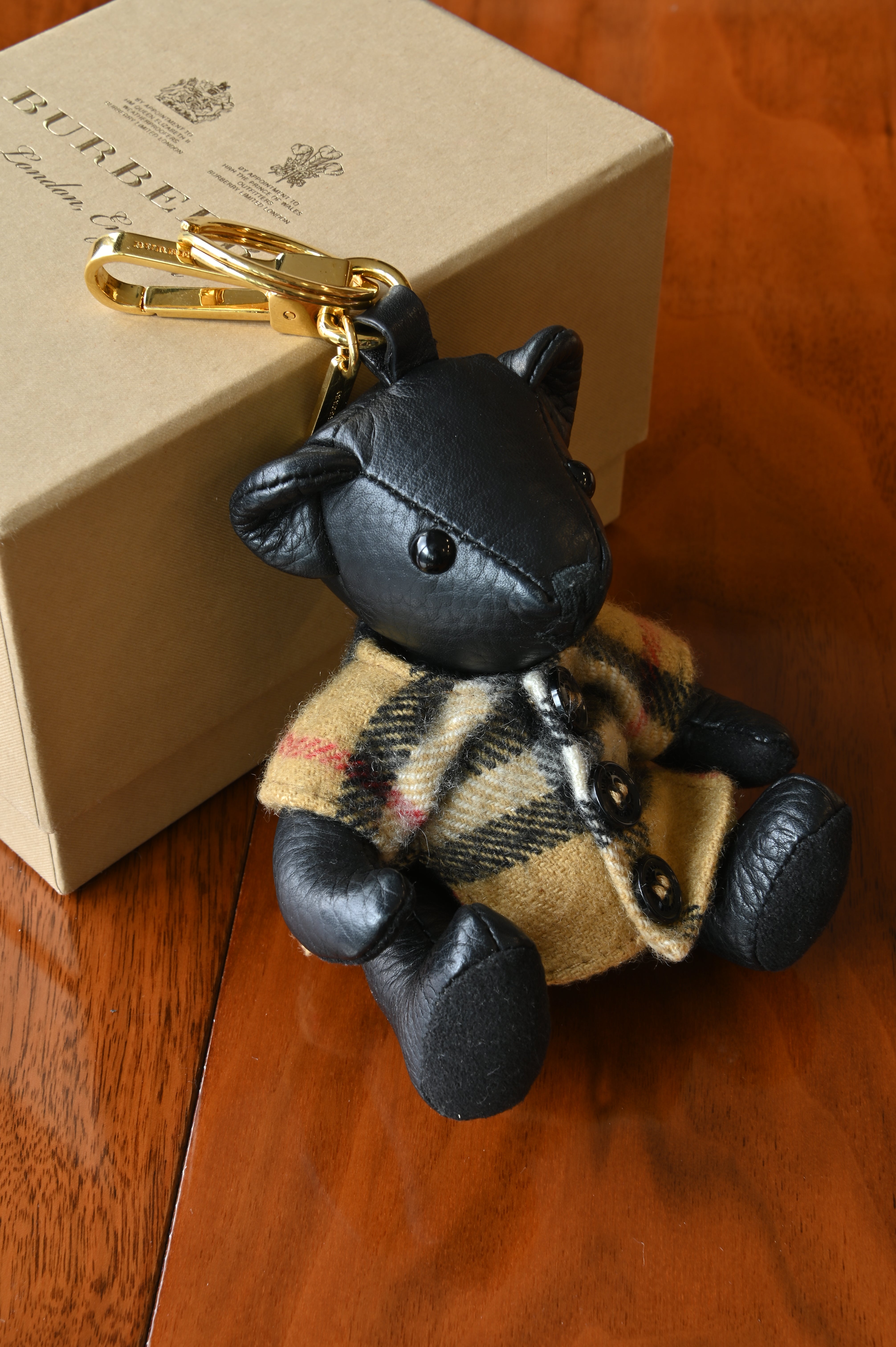 Burberry Black Thomas Bear Charm Trench Coat