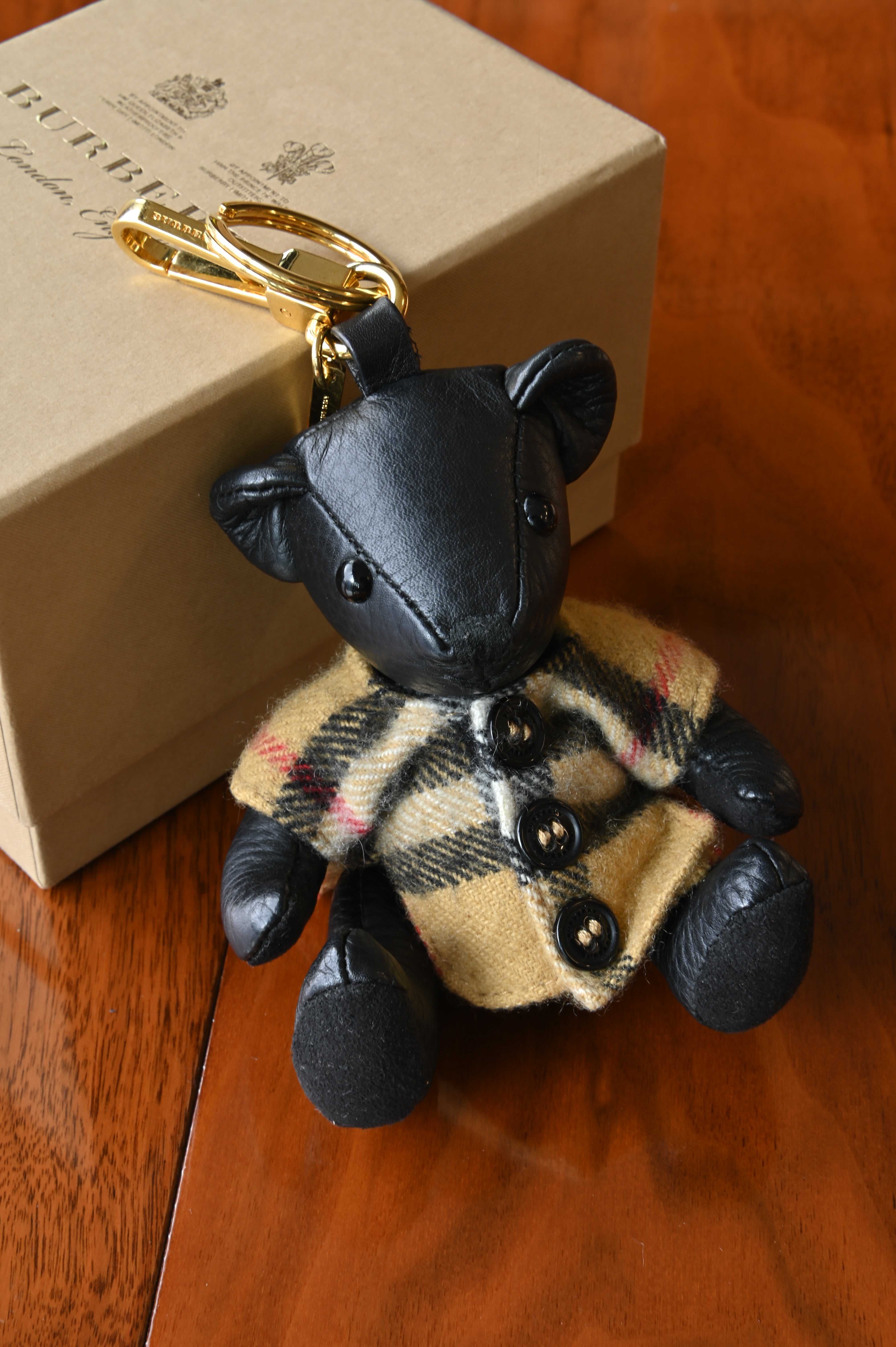 Burberry Black Thomas Bear Charm Trench Coat