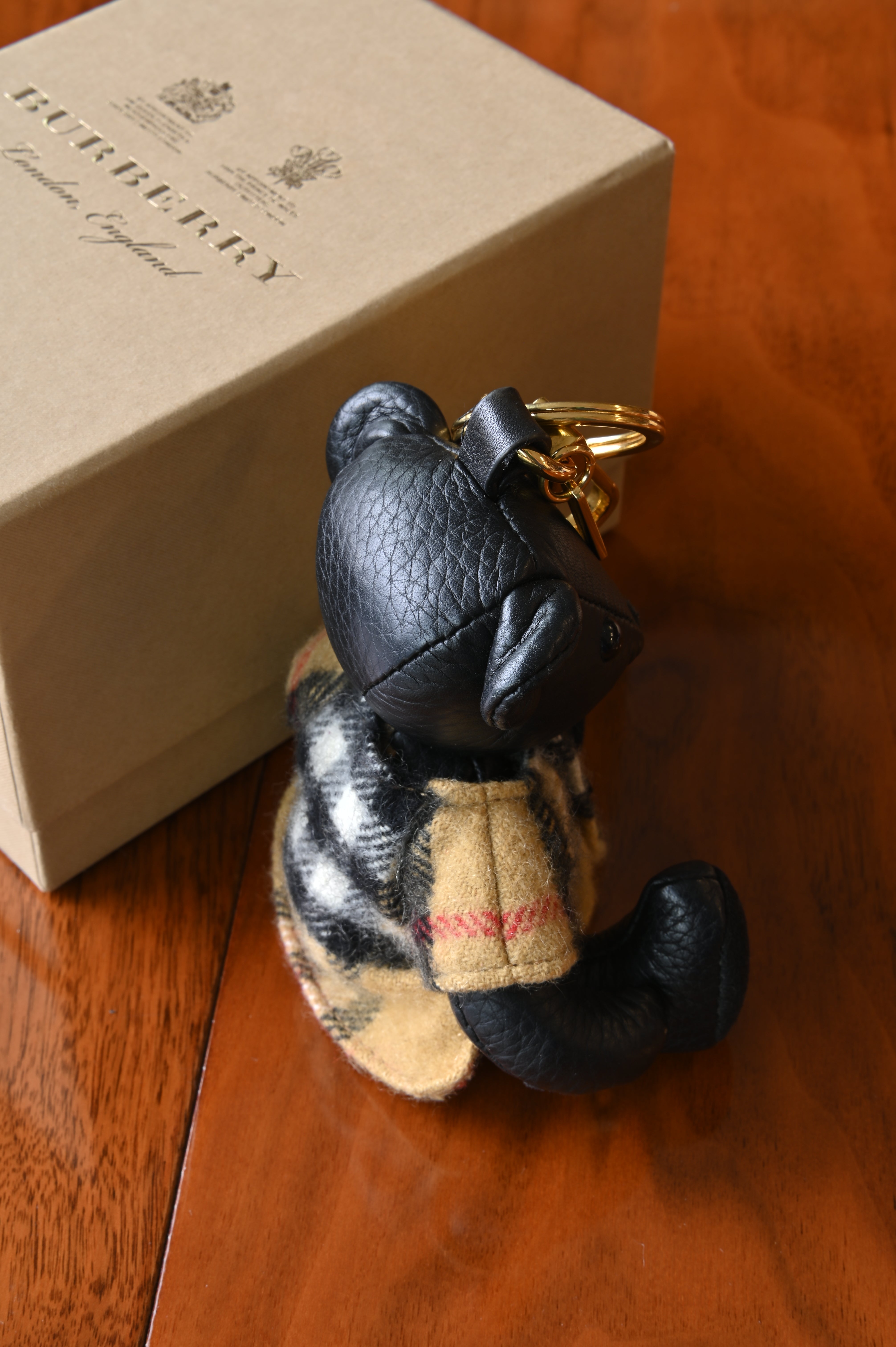 Burberry Black Thomas Bear Charm Trench Coat