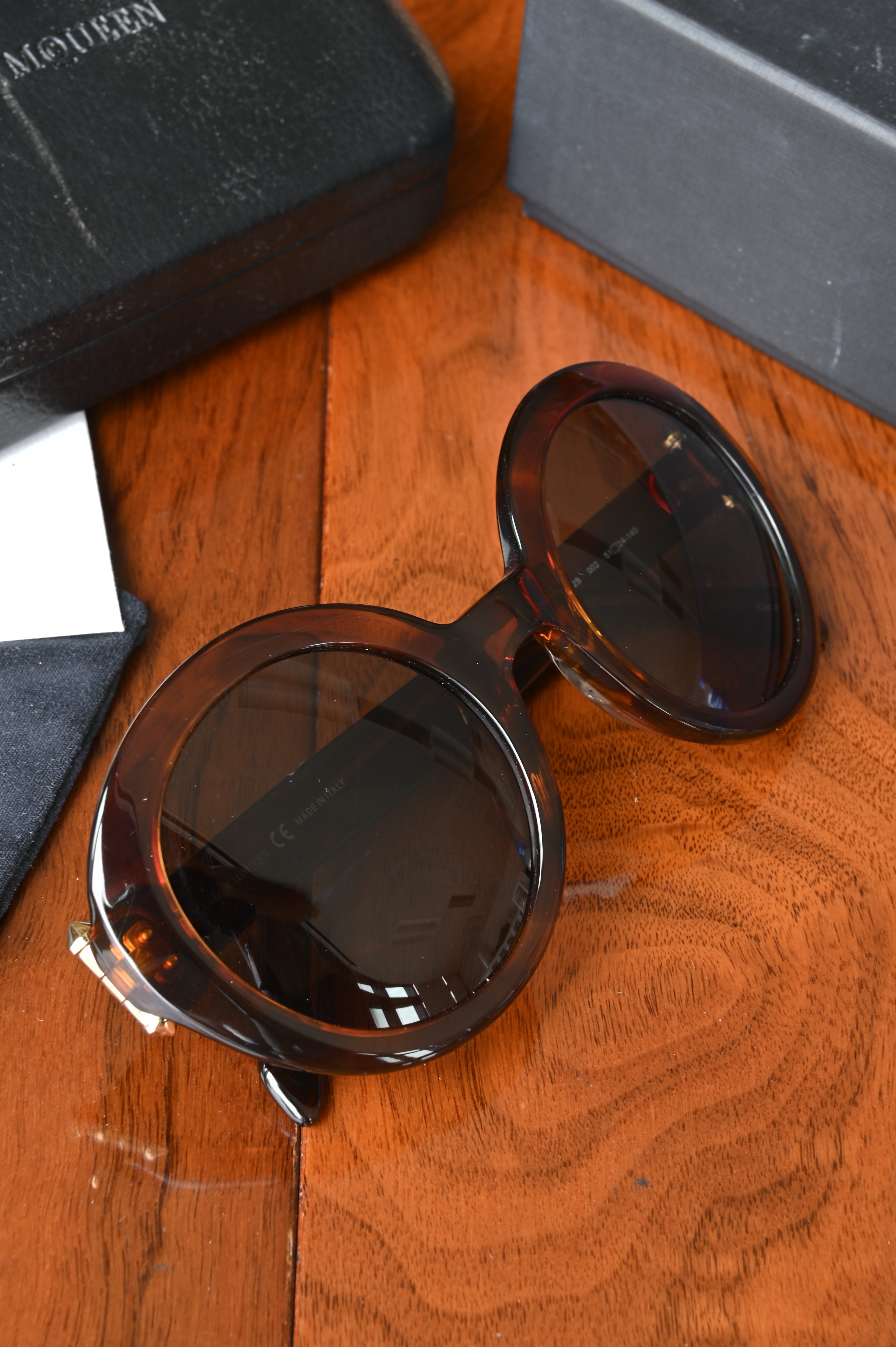 Alexander McQueen Women's Round Sunglasses in Brown