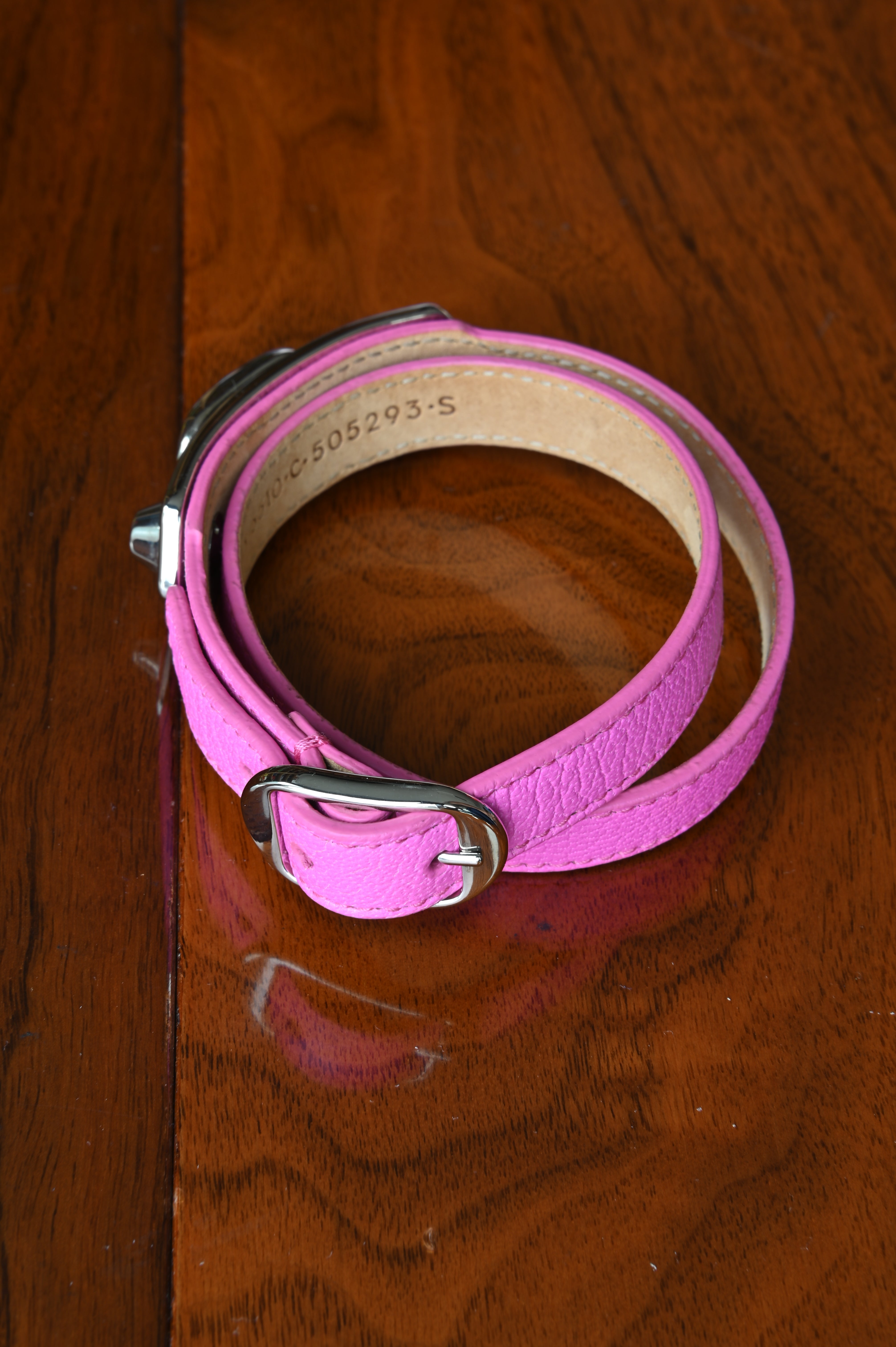 Balenciaga Hot Pink Arena Double Wrap Bracelet