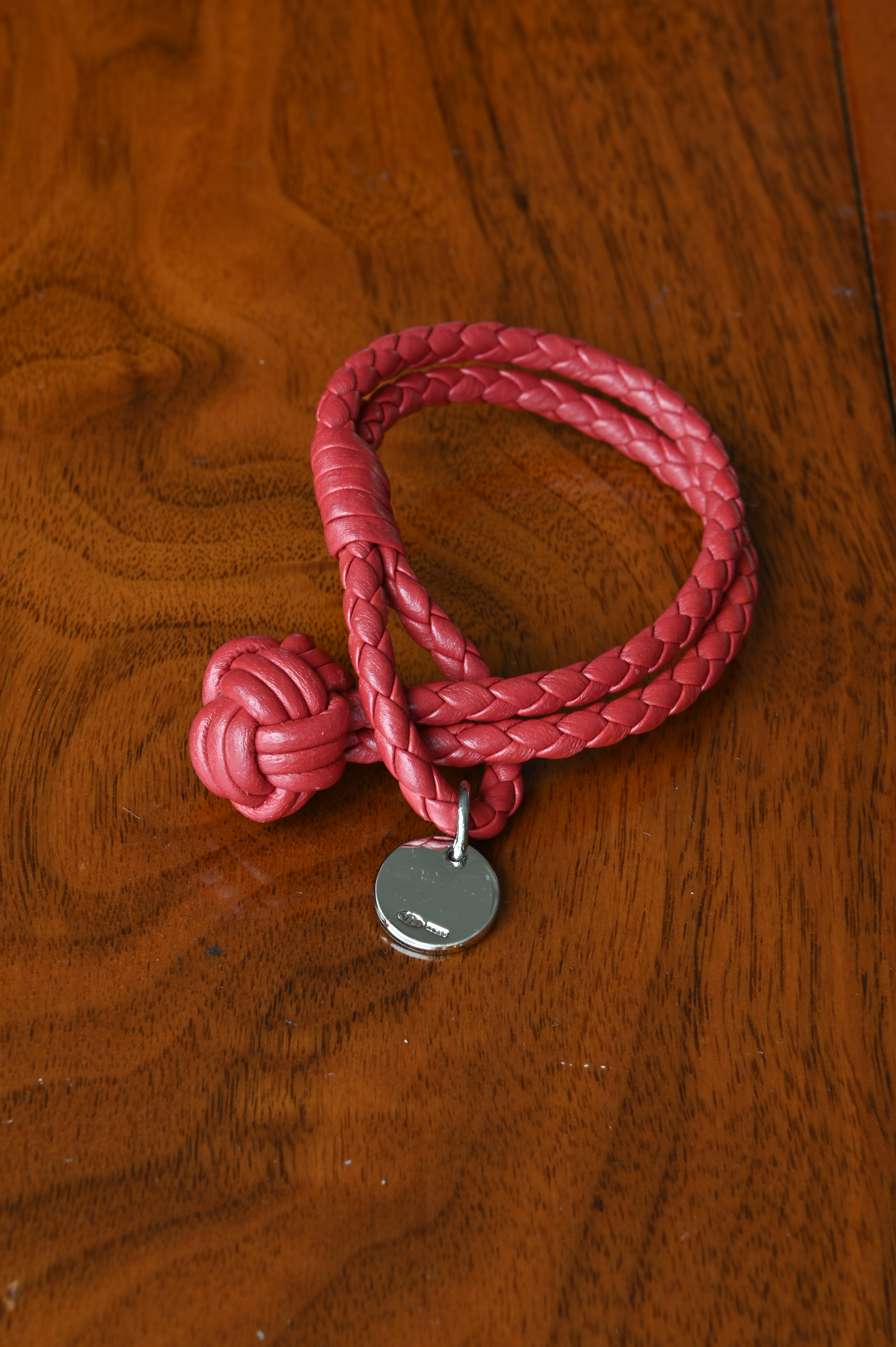 Bottega Veneta Red Intrecciato Bracelet