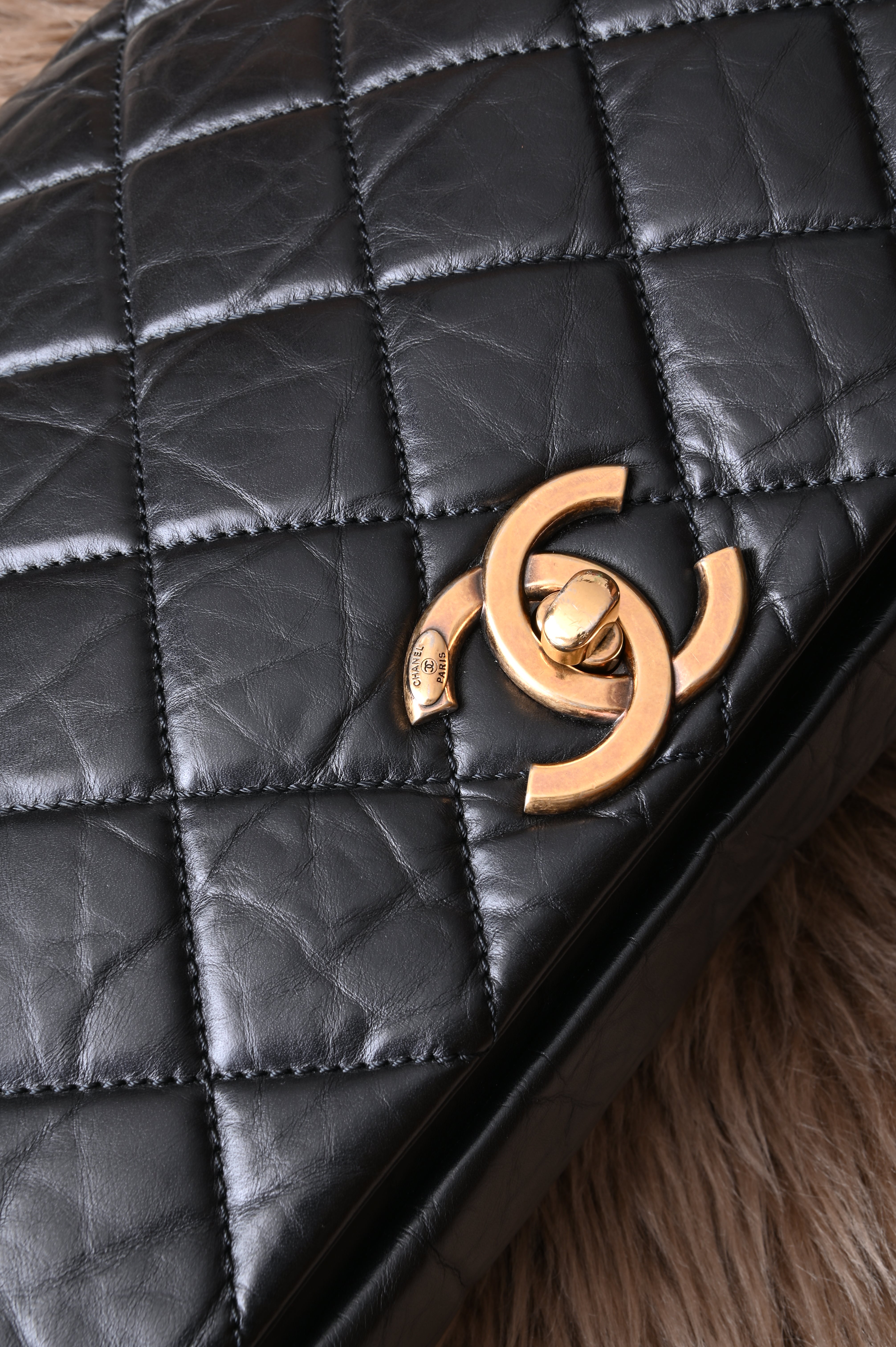 Chanel Quilted bag in black and gold hardware