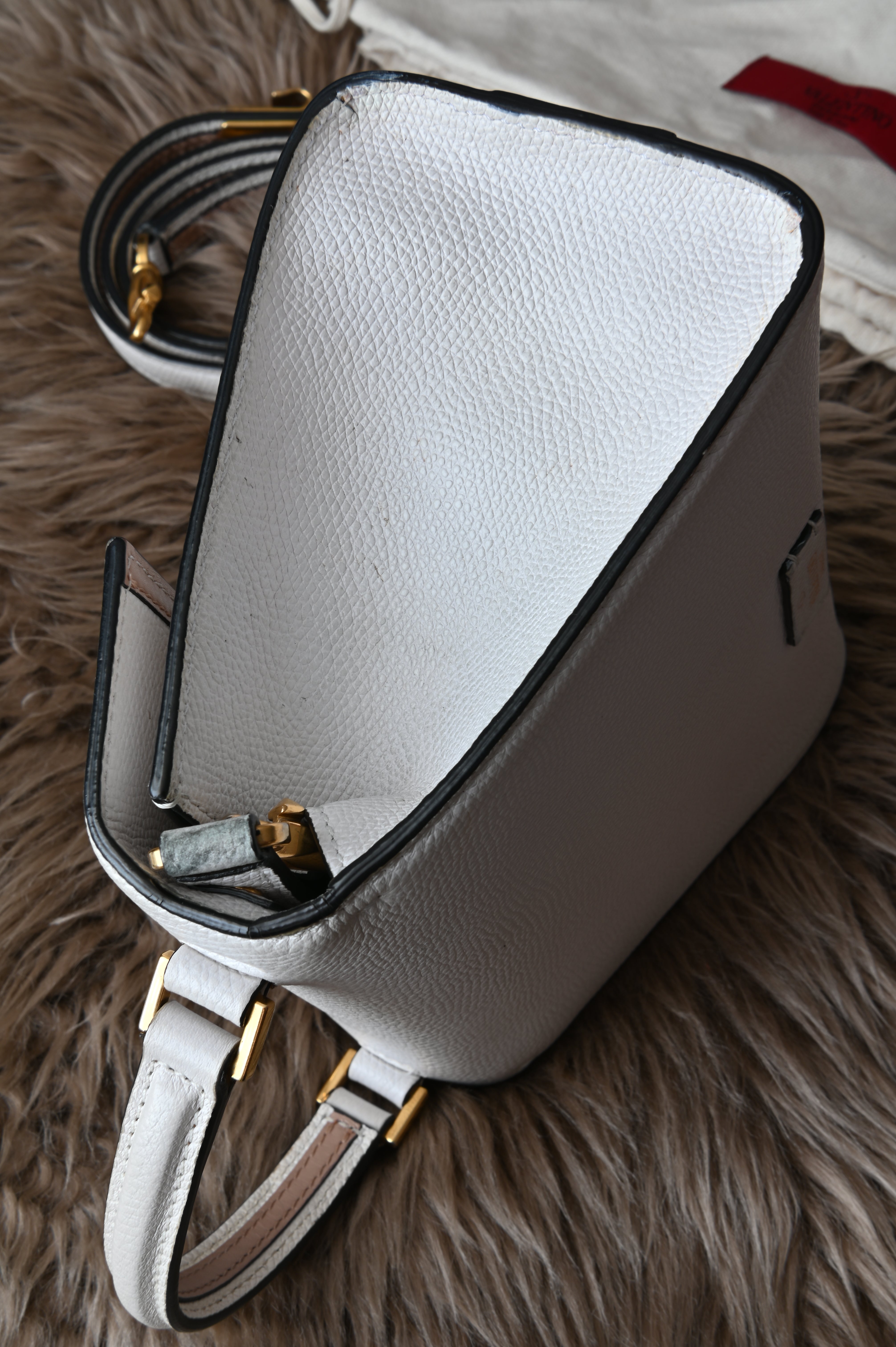 Valentino Garavani small top handle bag off-white
