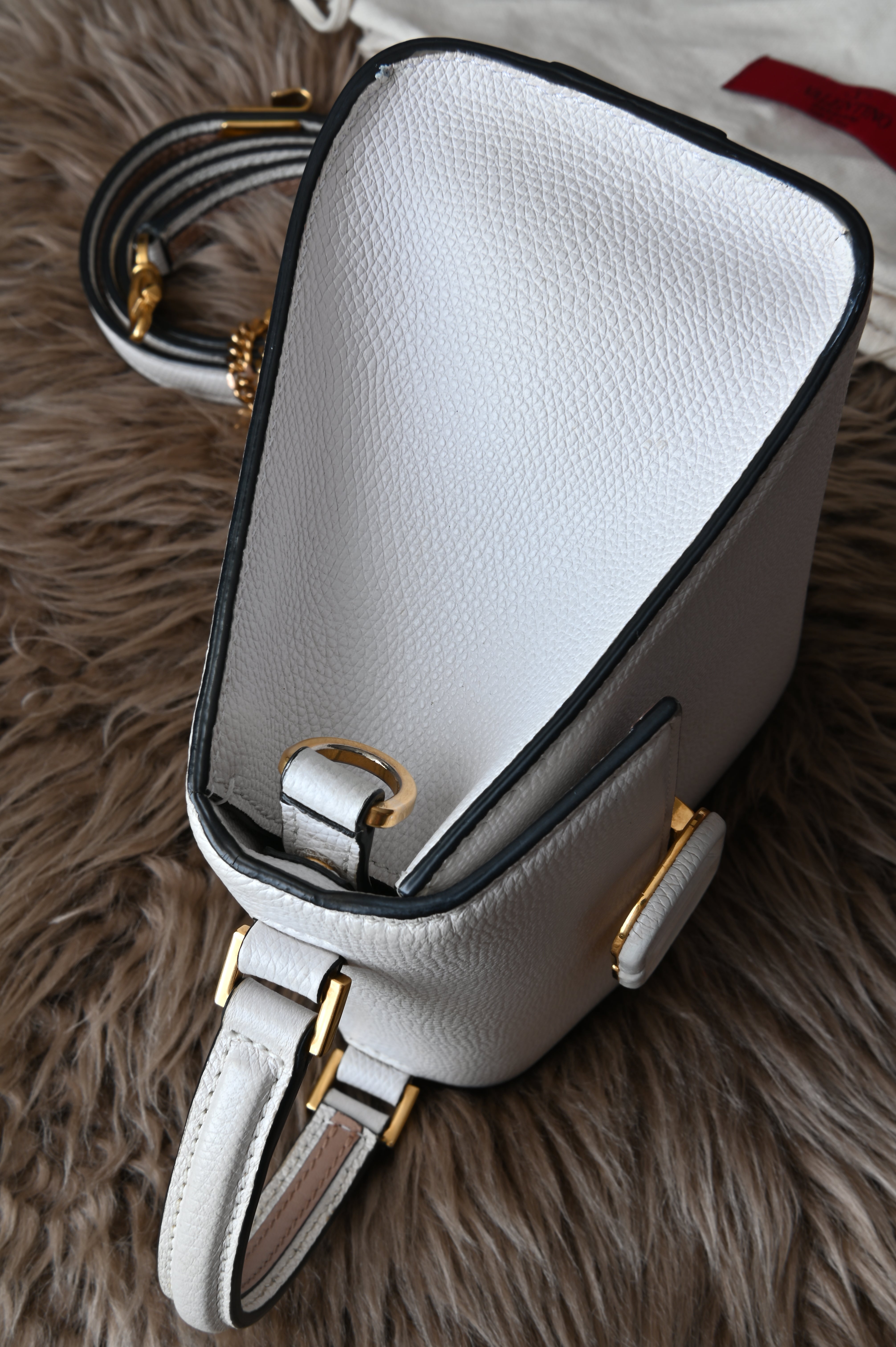 Valentino Garavani small top handle bag off-white