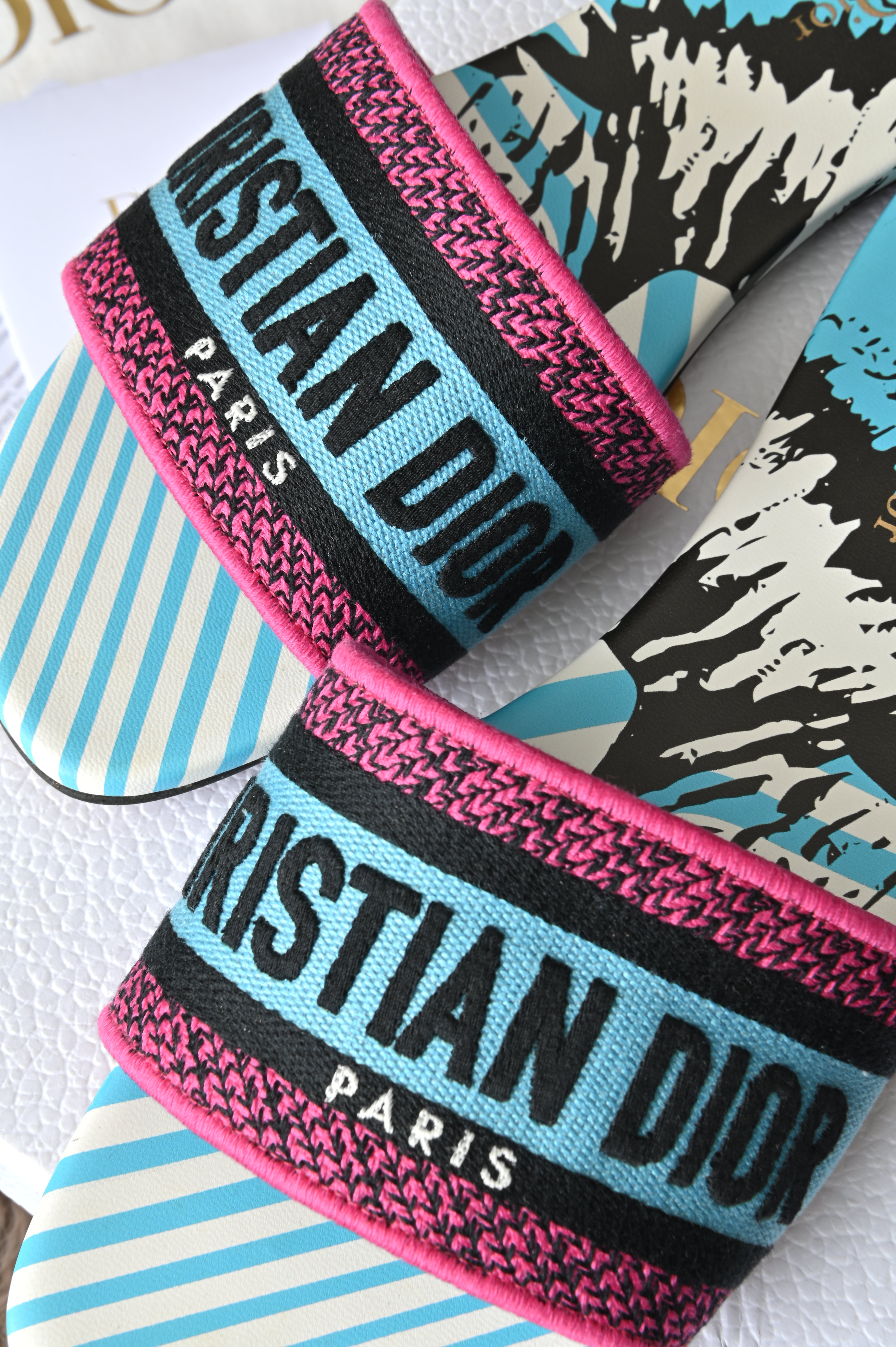 Christian Dior Embroidered Zebra slip ons