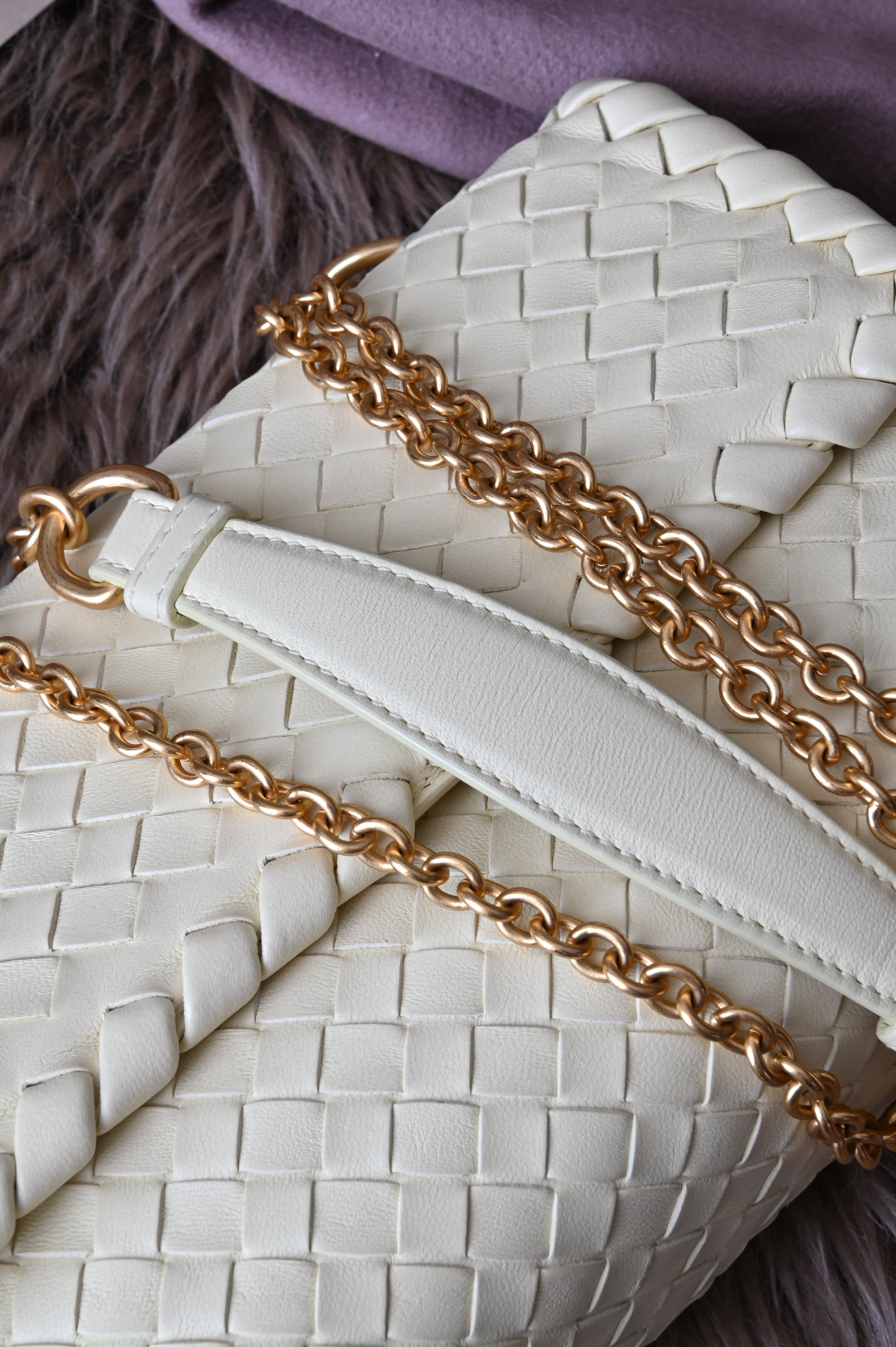 Bottega Veneta Small Olimpia in pastel light yellow