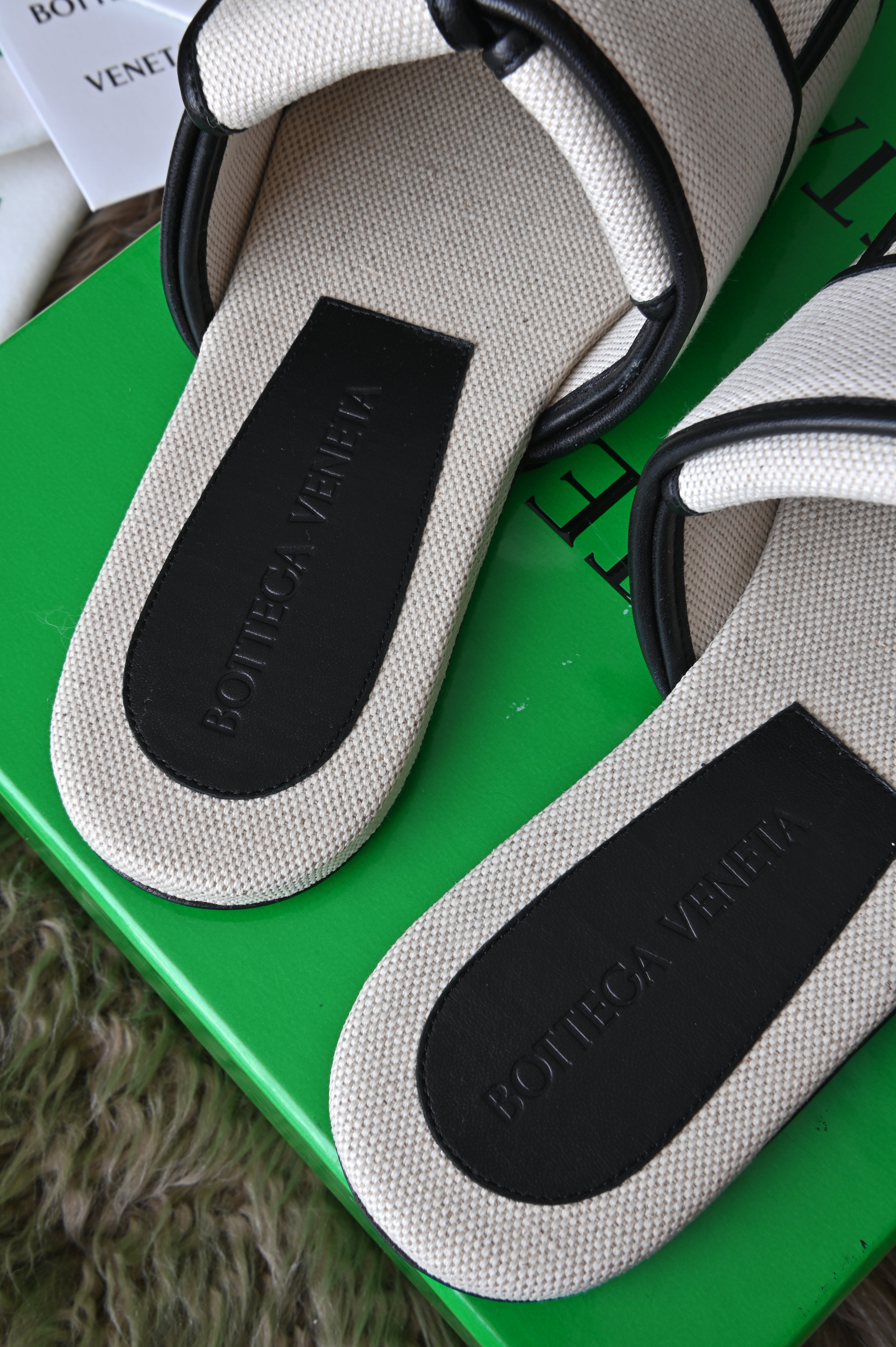 Bottega Veneta Padded slip ons in canvas