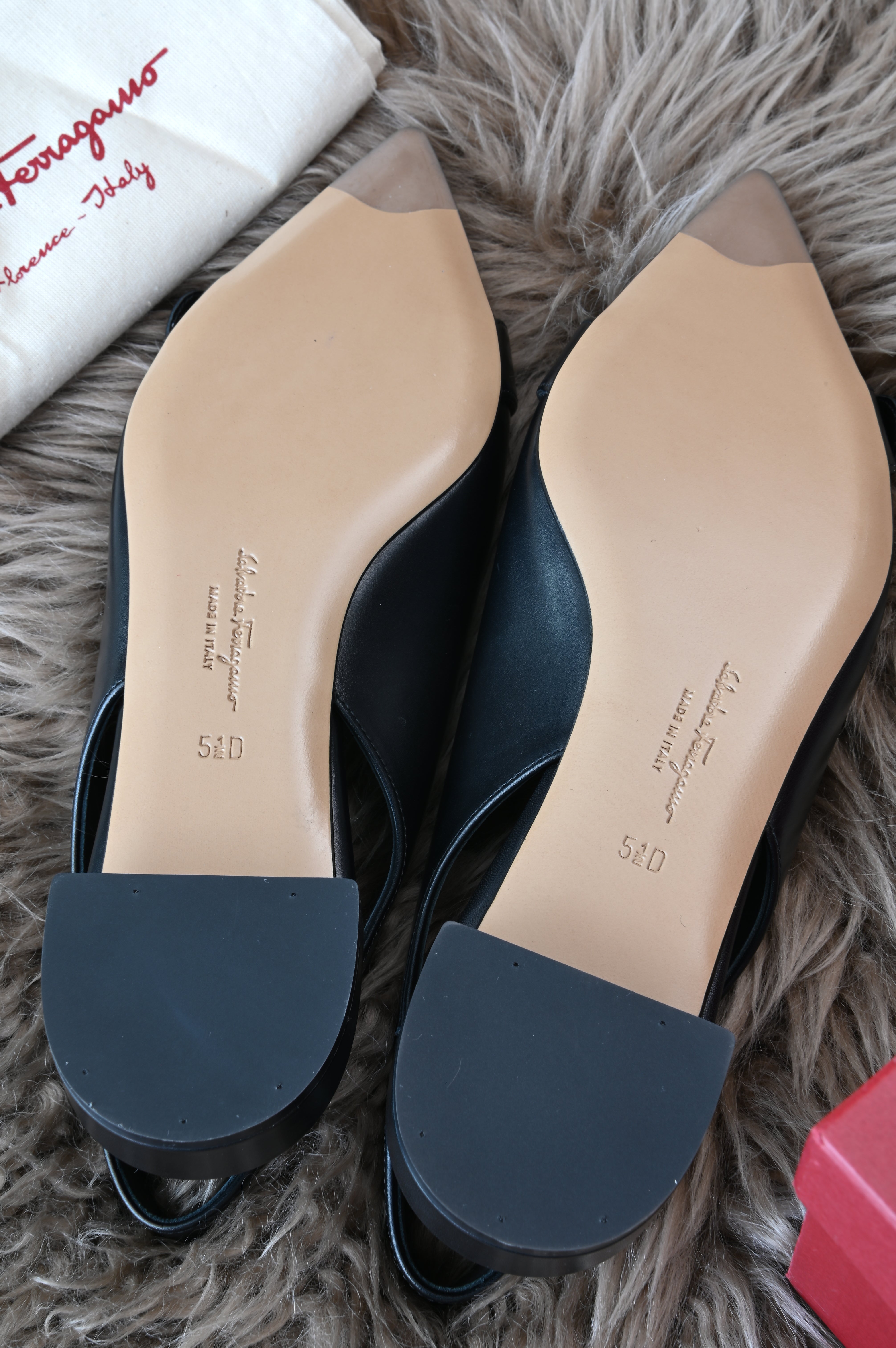 Salvatore Ferragamo Black Gold Heels