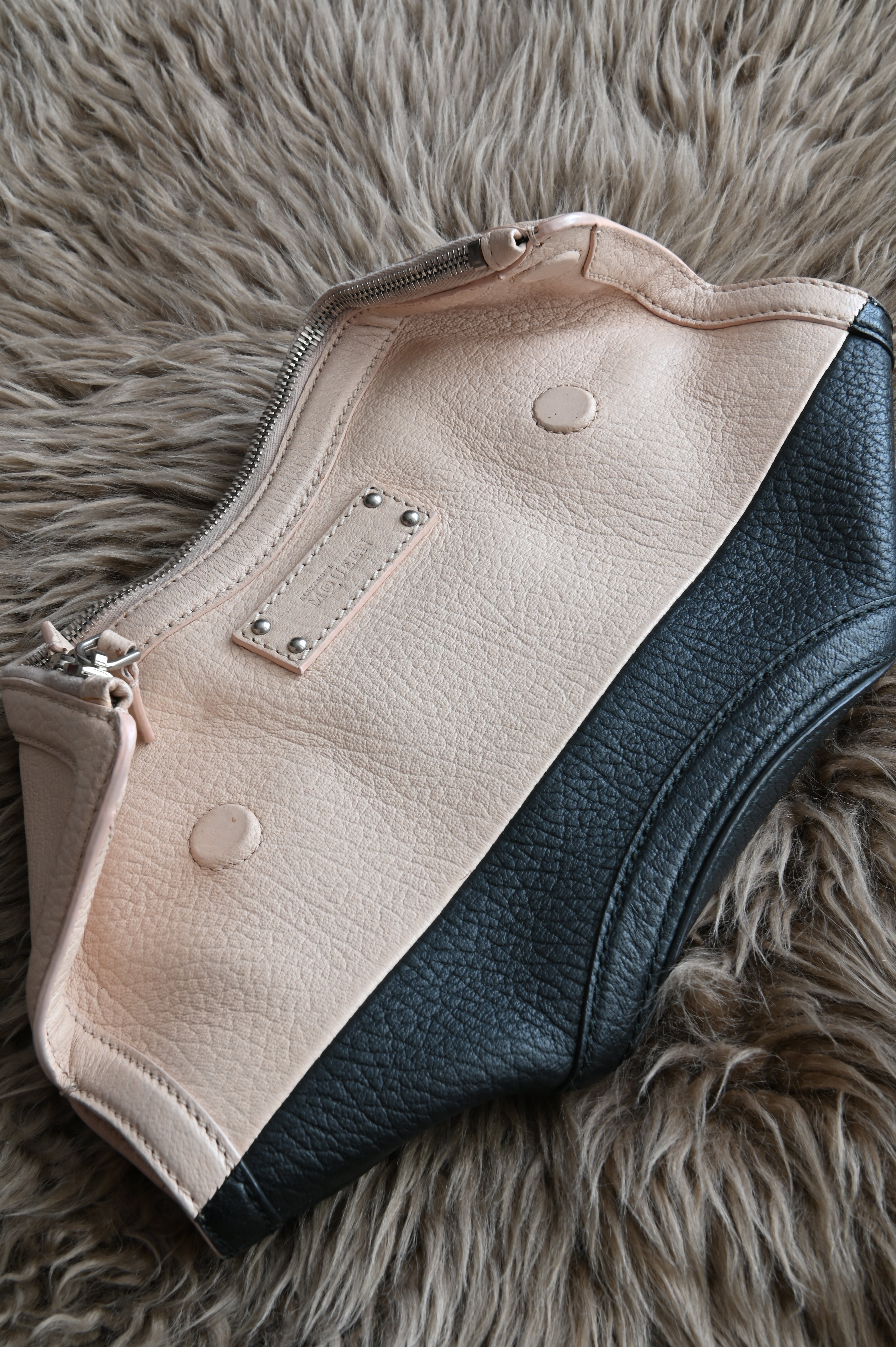 Alexander McQueen two-tone clutch