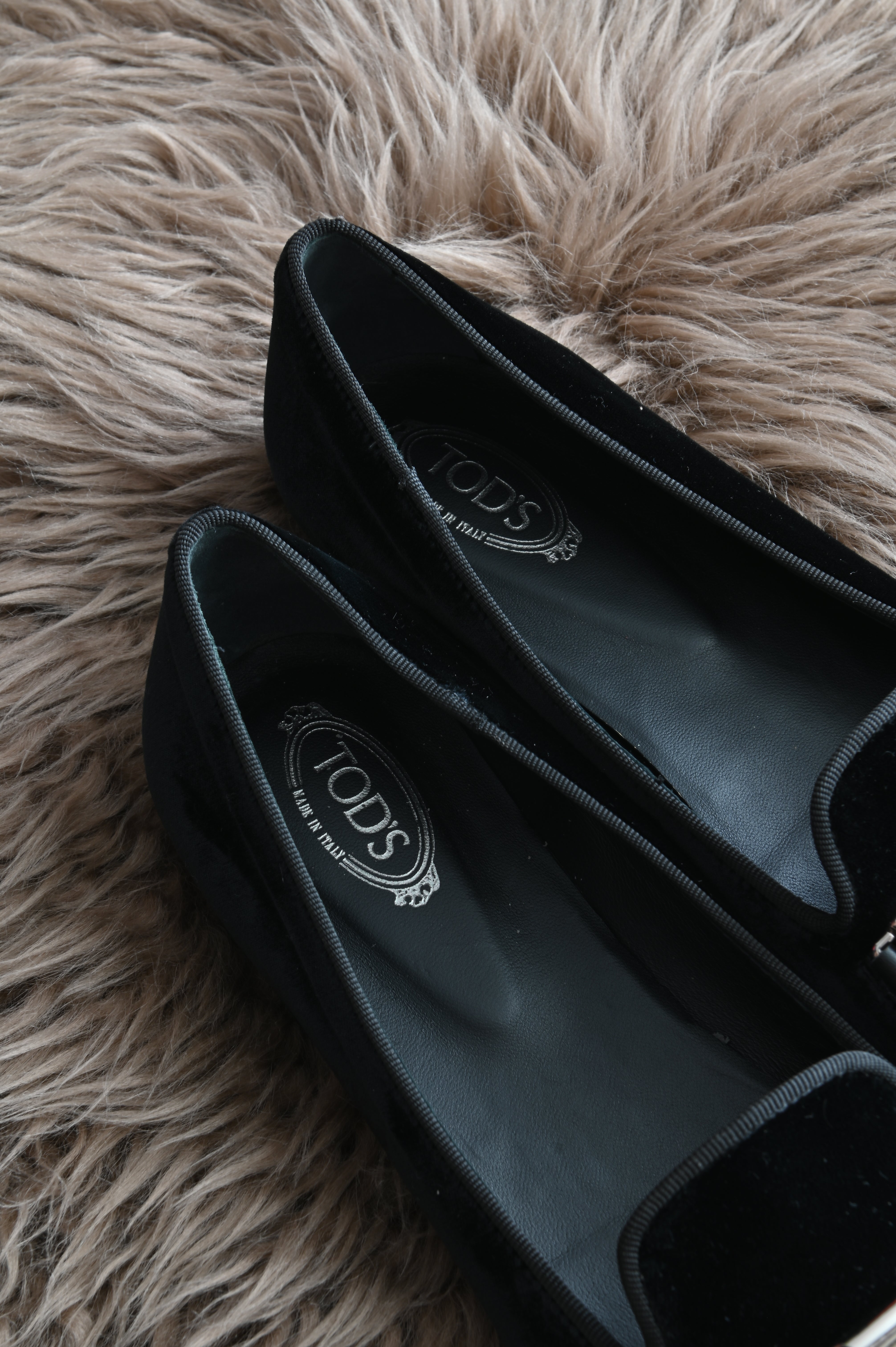 Tod's Velvet loafers in black and silver hardware