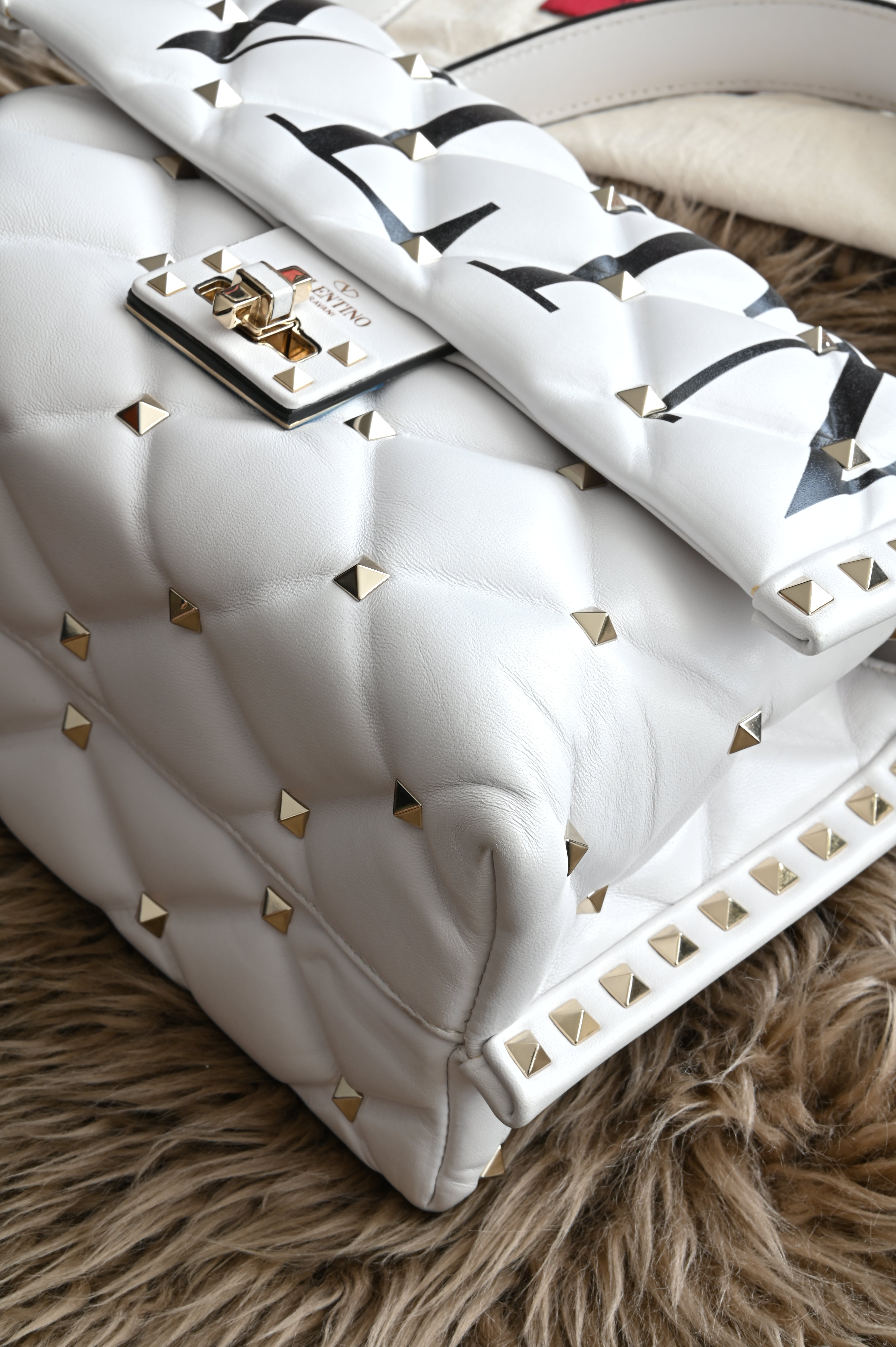 Valentino VLTN Candy rockstud bag in white Lambskin