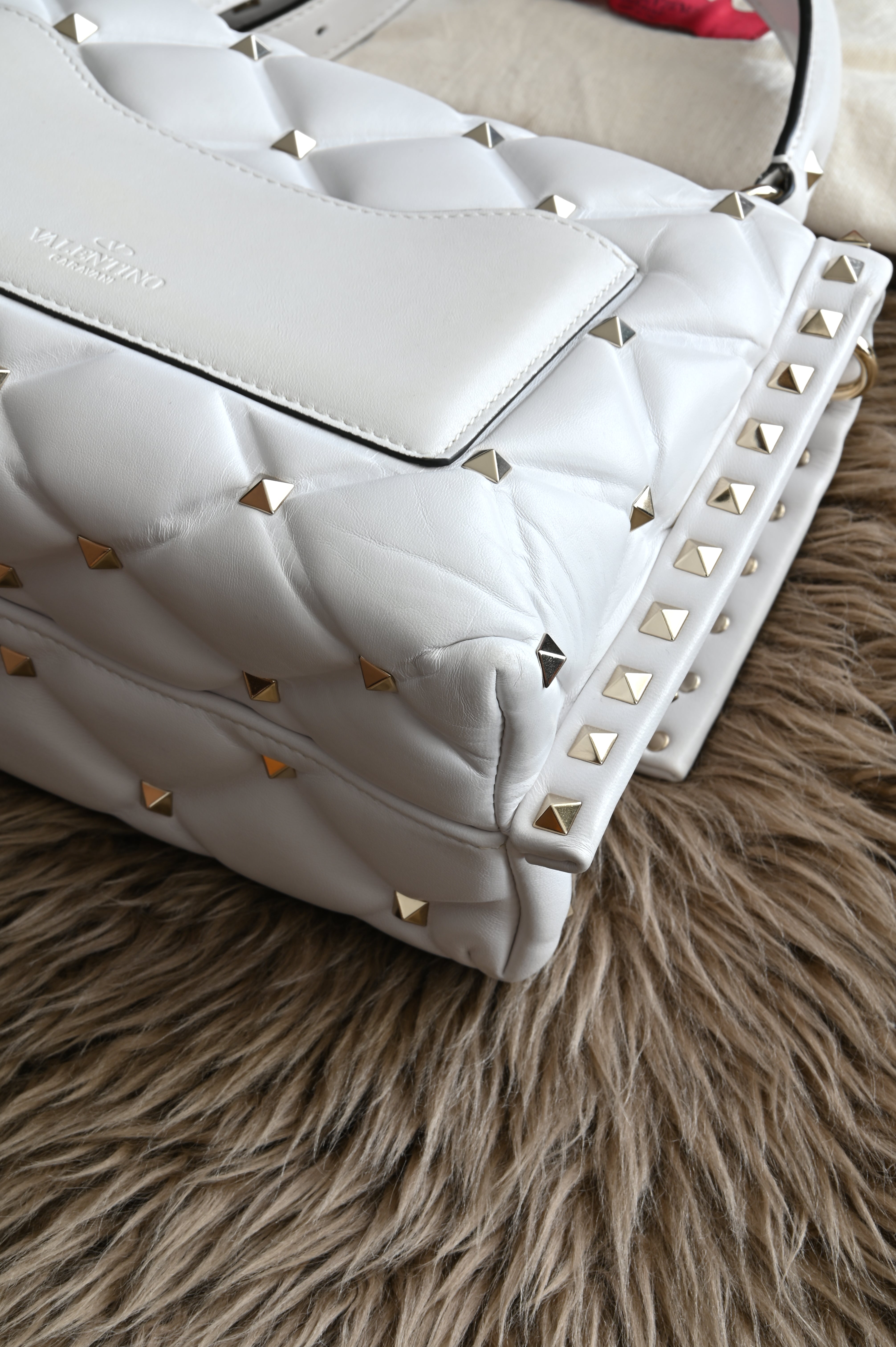 Valentino VLTN Candy rockstud bag in white Lambskin