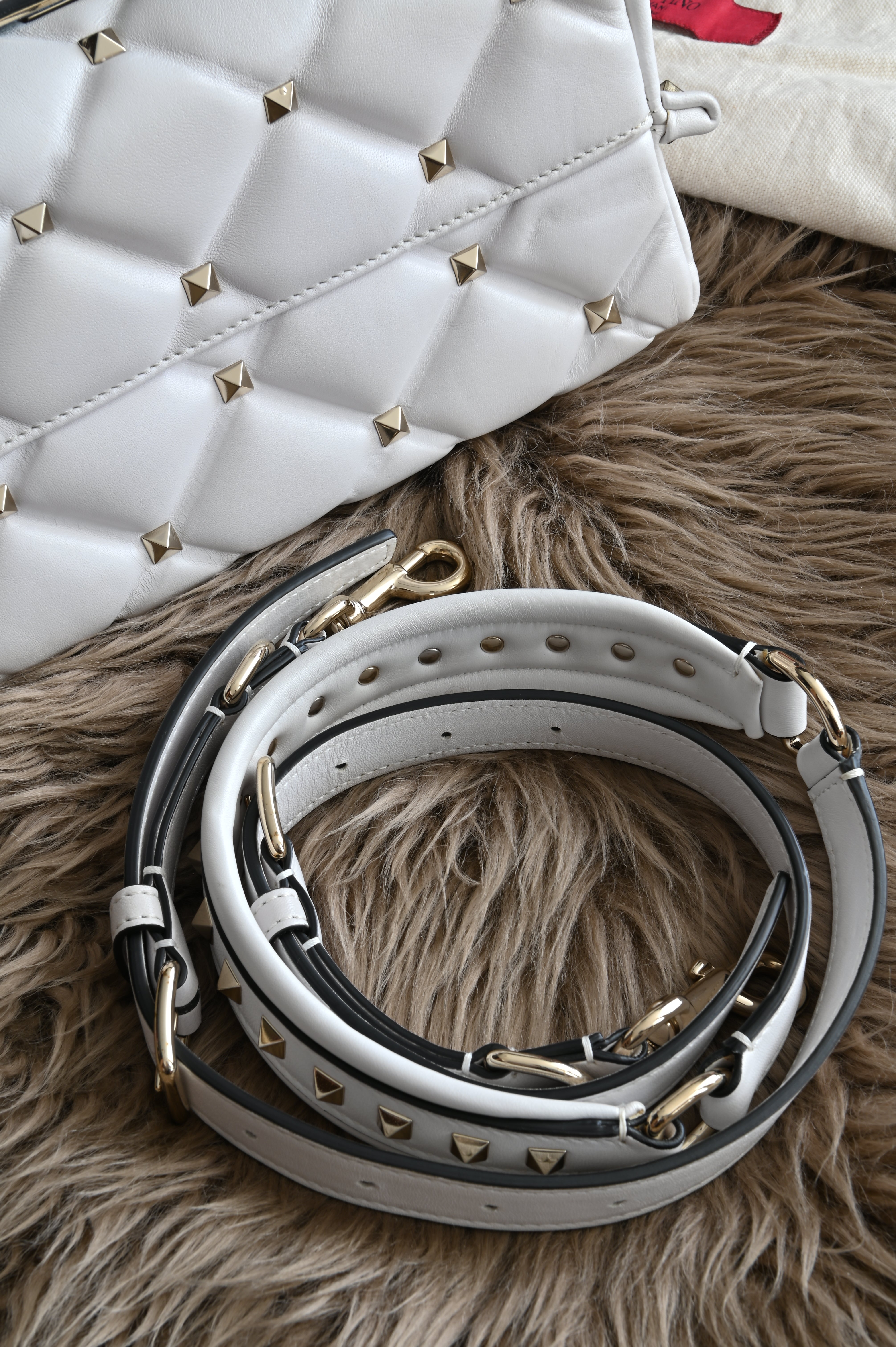 Valentino VLTN Candy rockstud bag in white Lambskin