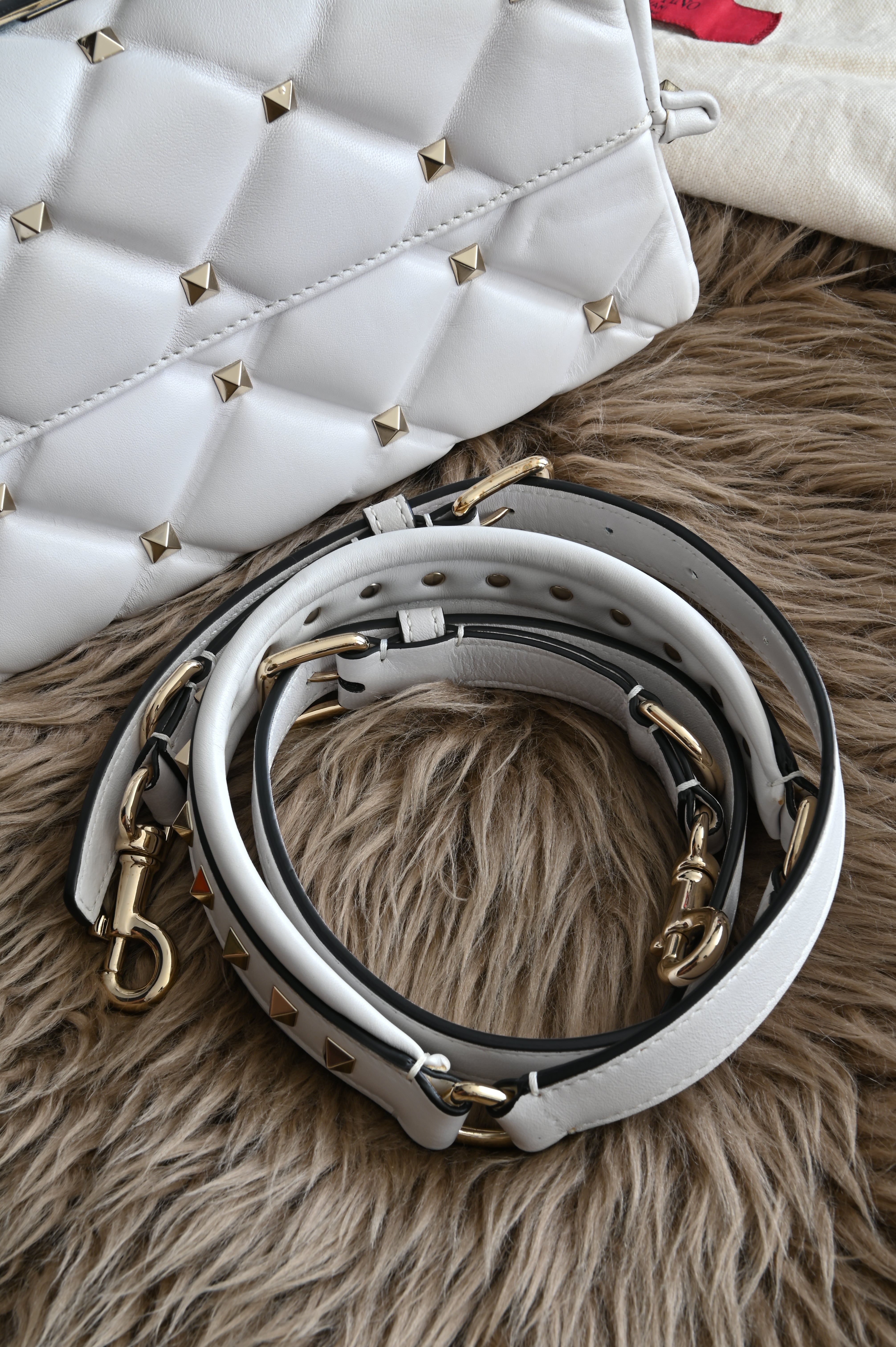 Valentino VLTN Candy rockstud bag in white Lambskin